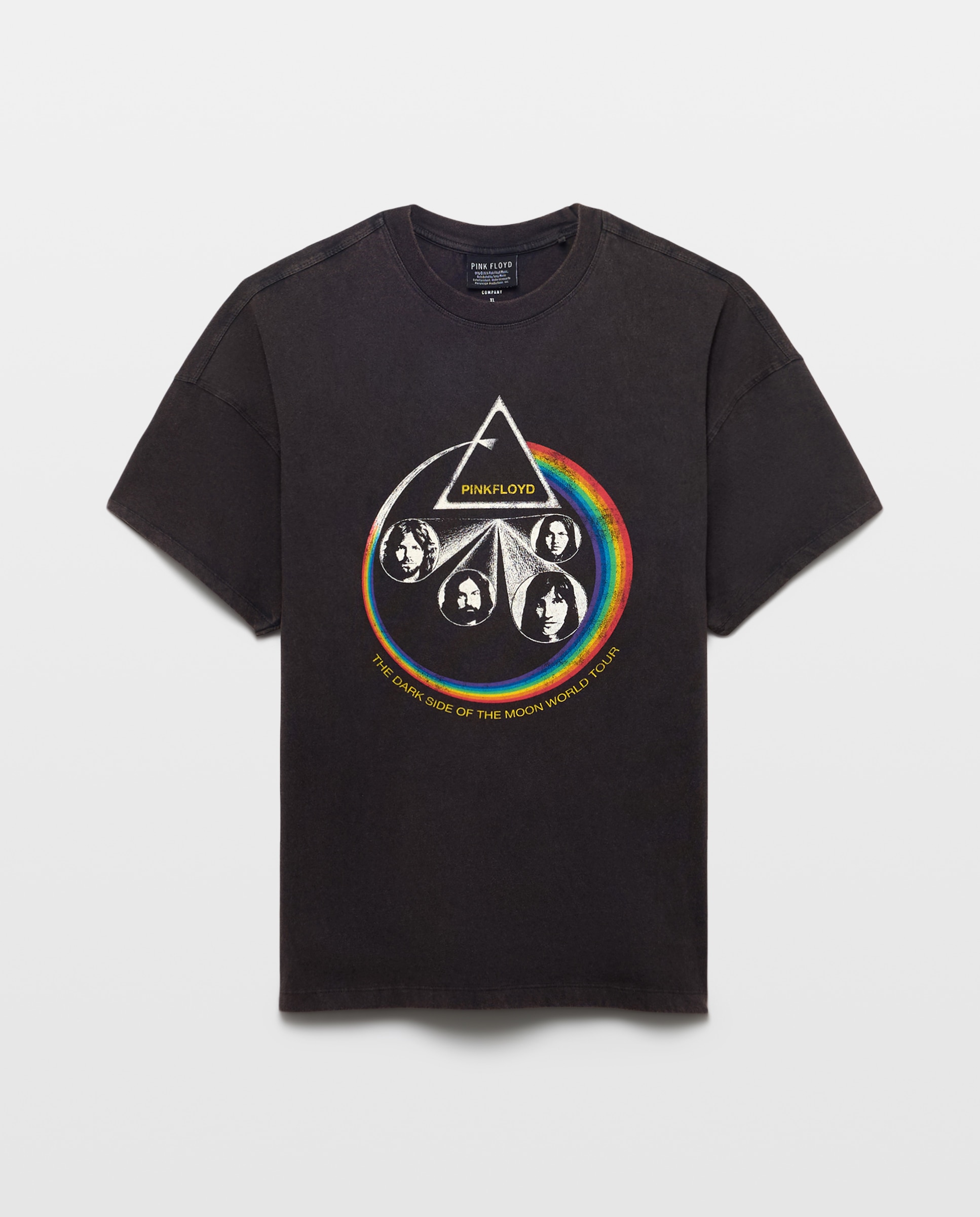 T-shirt de Manga Curta Licença da Música dos Pink Floyd Preto-4