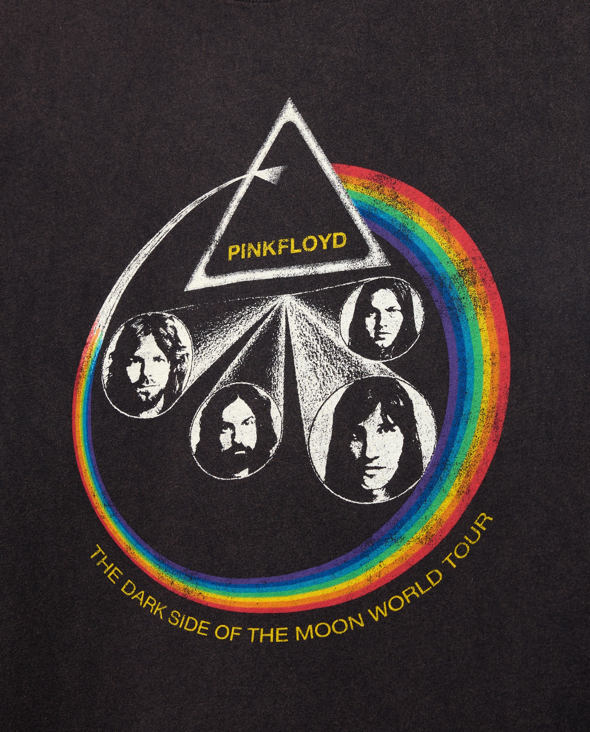 T-shirt de Manga Curta Licença da Música dos Pink Floyd Preto-5