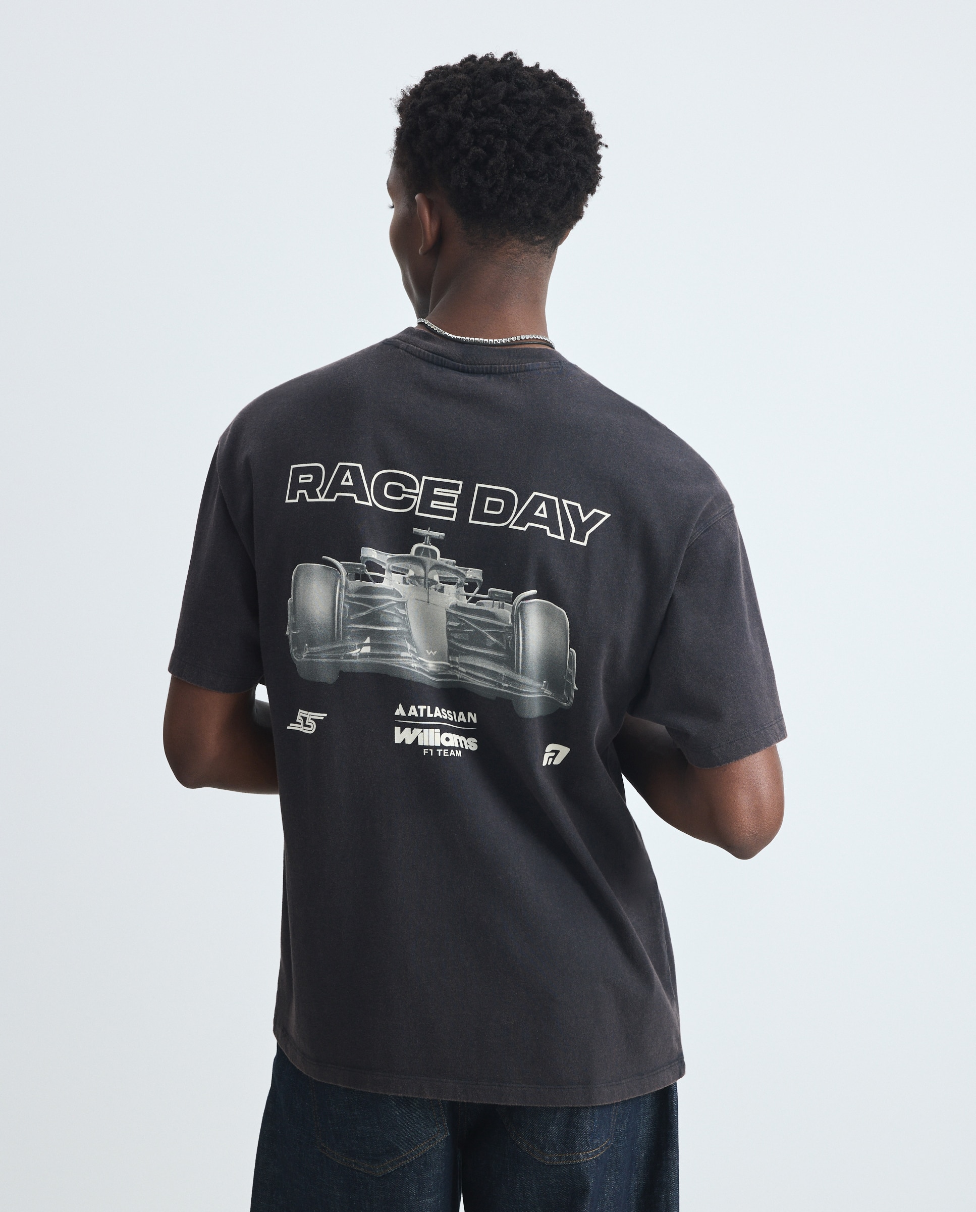 T-shirt de Manga Curta com Estampado F1 Williams Preto-3