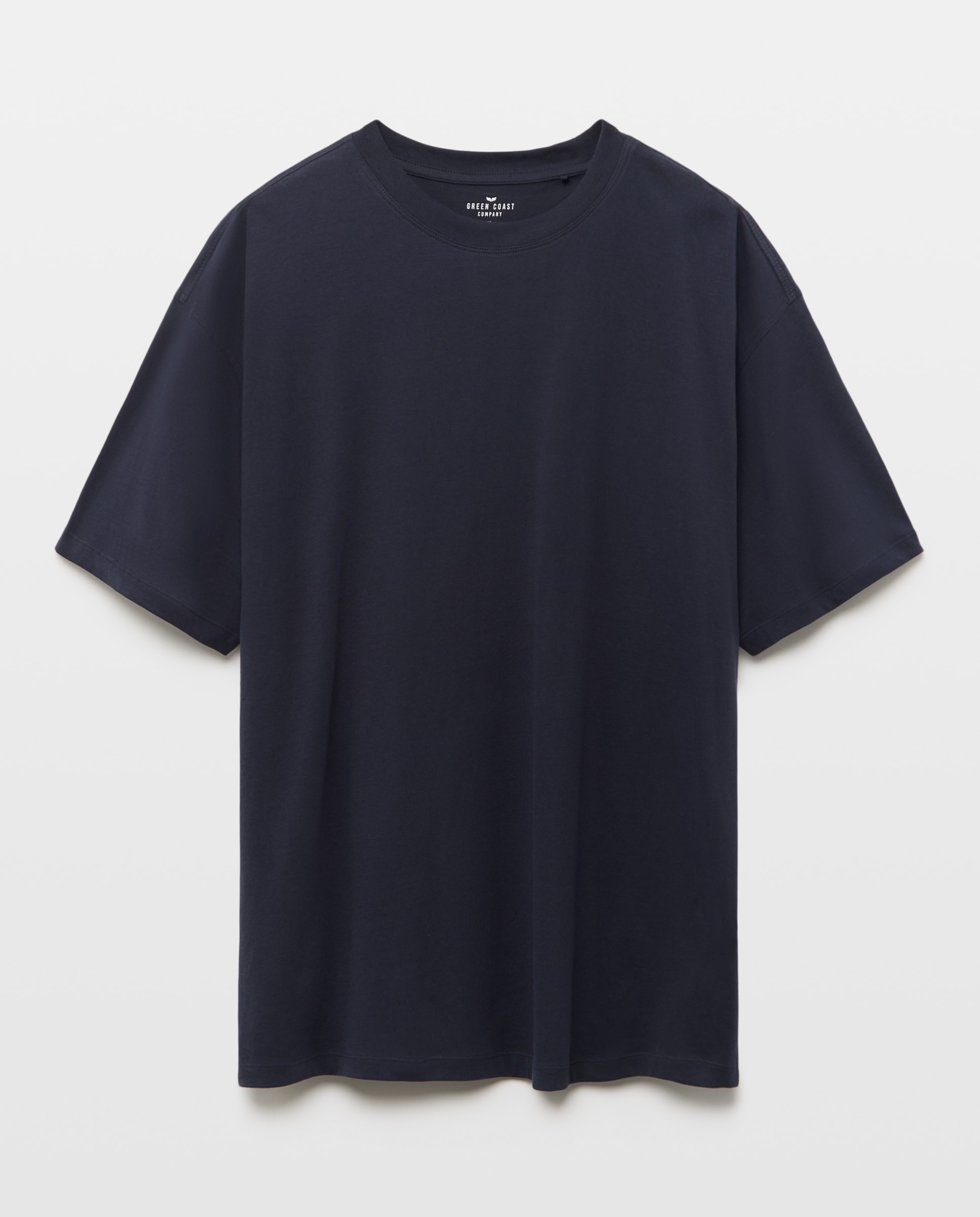 Camiseta de hombre en algodón blanca de manga corta - Green Coast - Azul marino Azul marino-4
