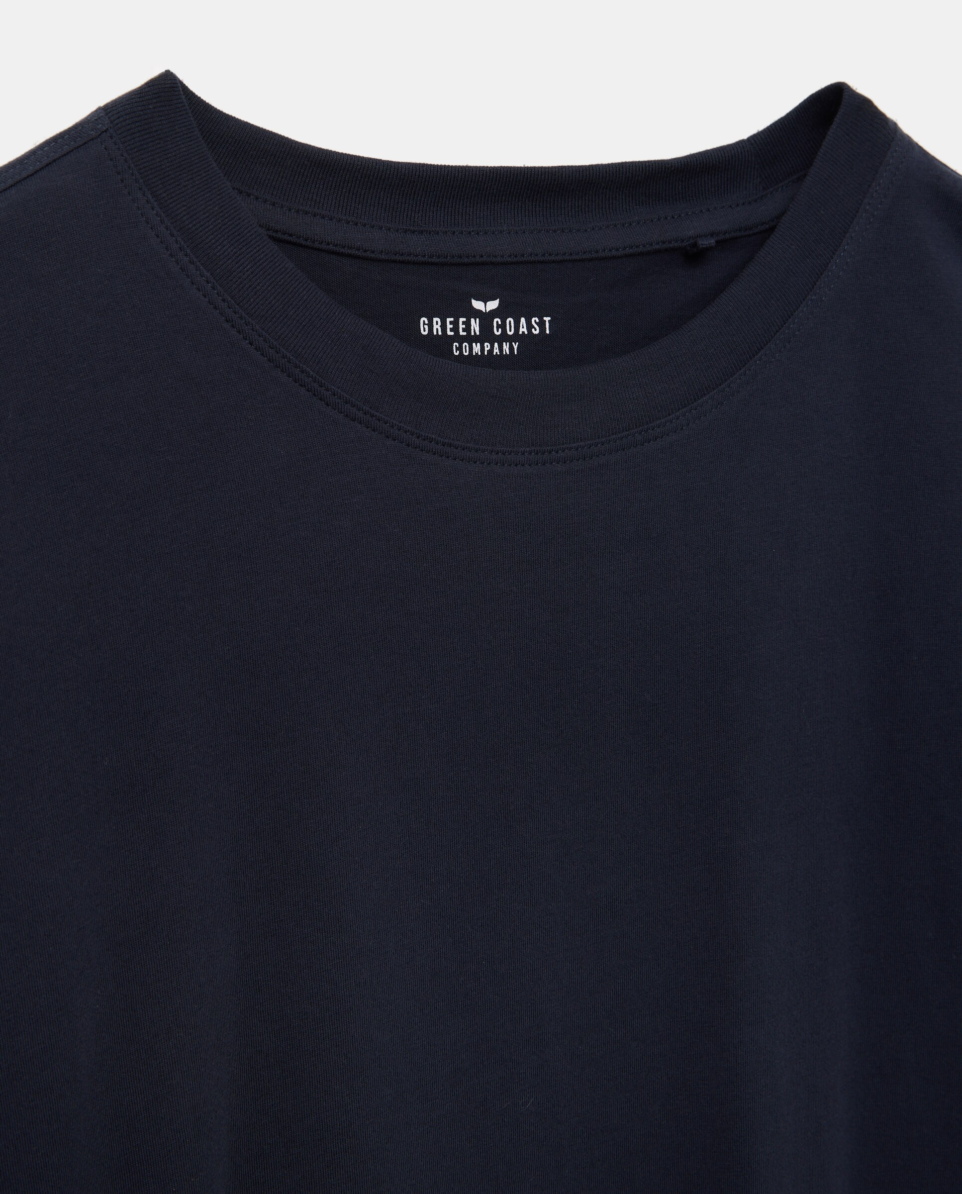 Camiseta de hombre en algodón blanca de manga corta - Green Coast - Azul marino Azul marino-5