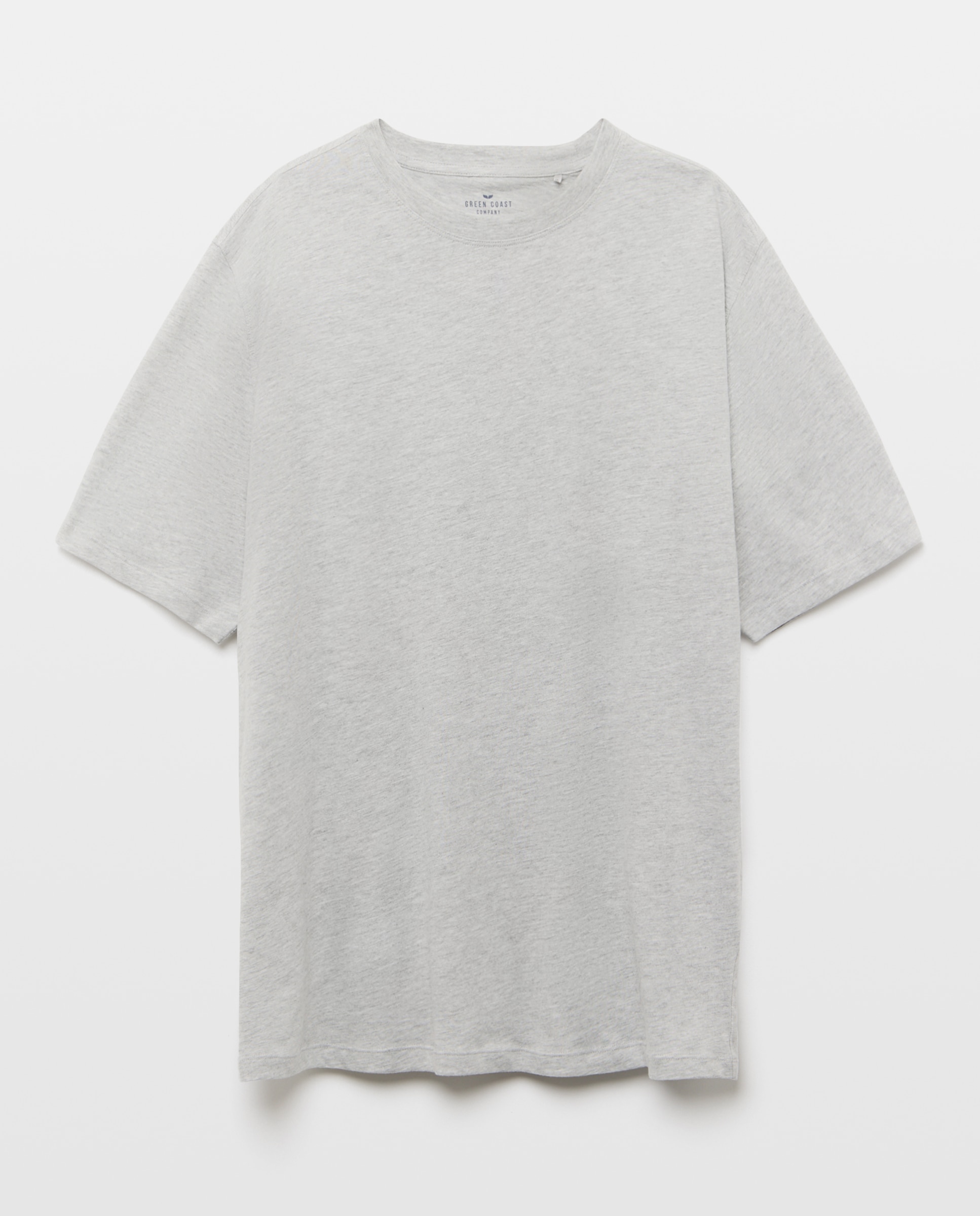 Camiseta de hombre en algodón blanca de manga corta - Green Coast - Gris claro Gris claro-4