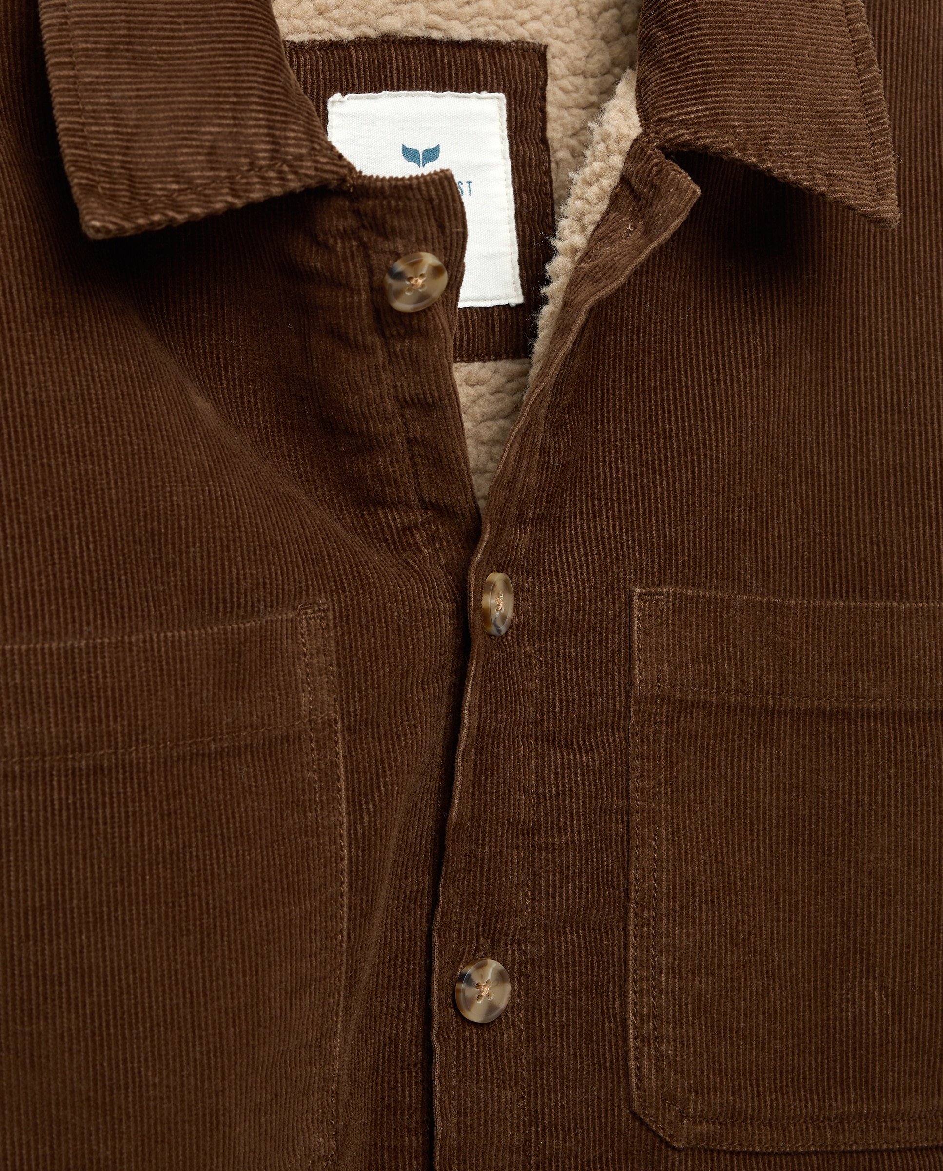 Cazadora sobrecamisa pana borrego - Green Coast - Marrón Marrón-5