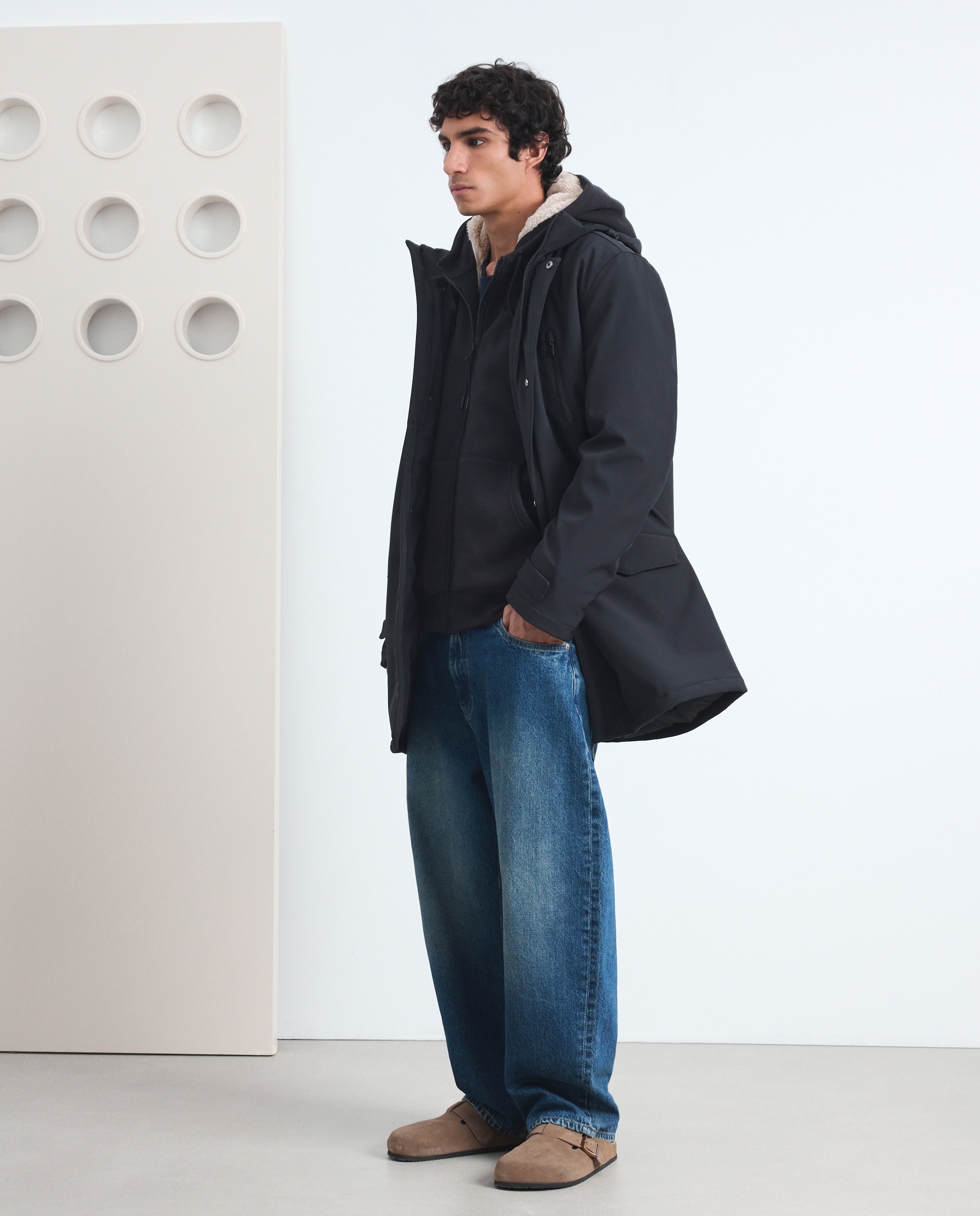 Parka de neopreno larga con chapucha - Green Coast - Negro Negro-1