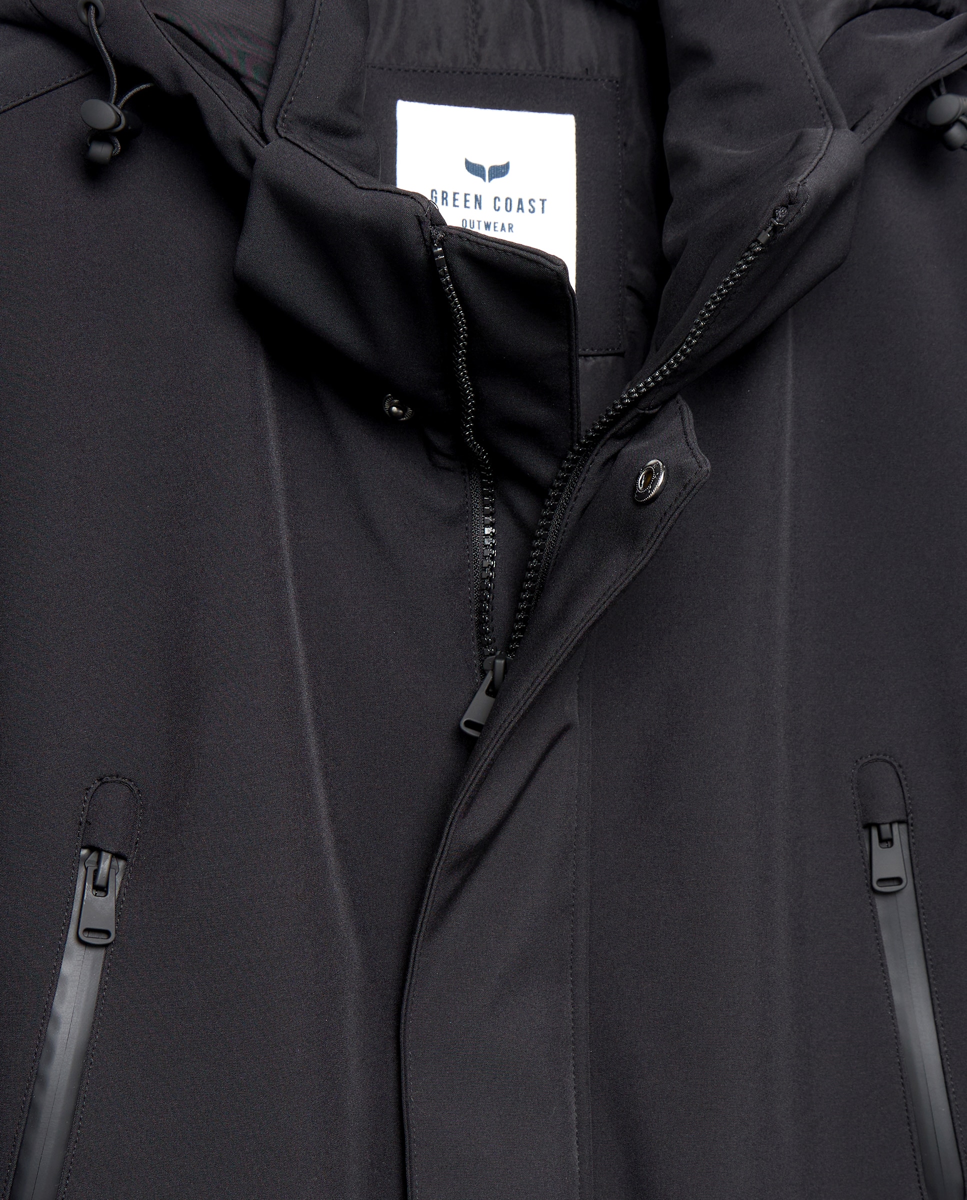 Parka de neopreno larga con chapucha - Green Coast - Negro Negro-6