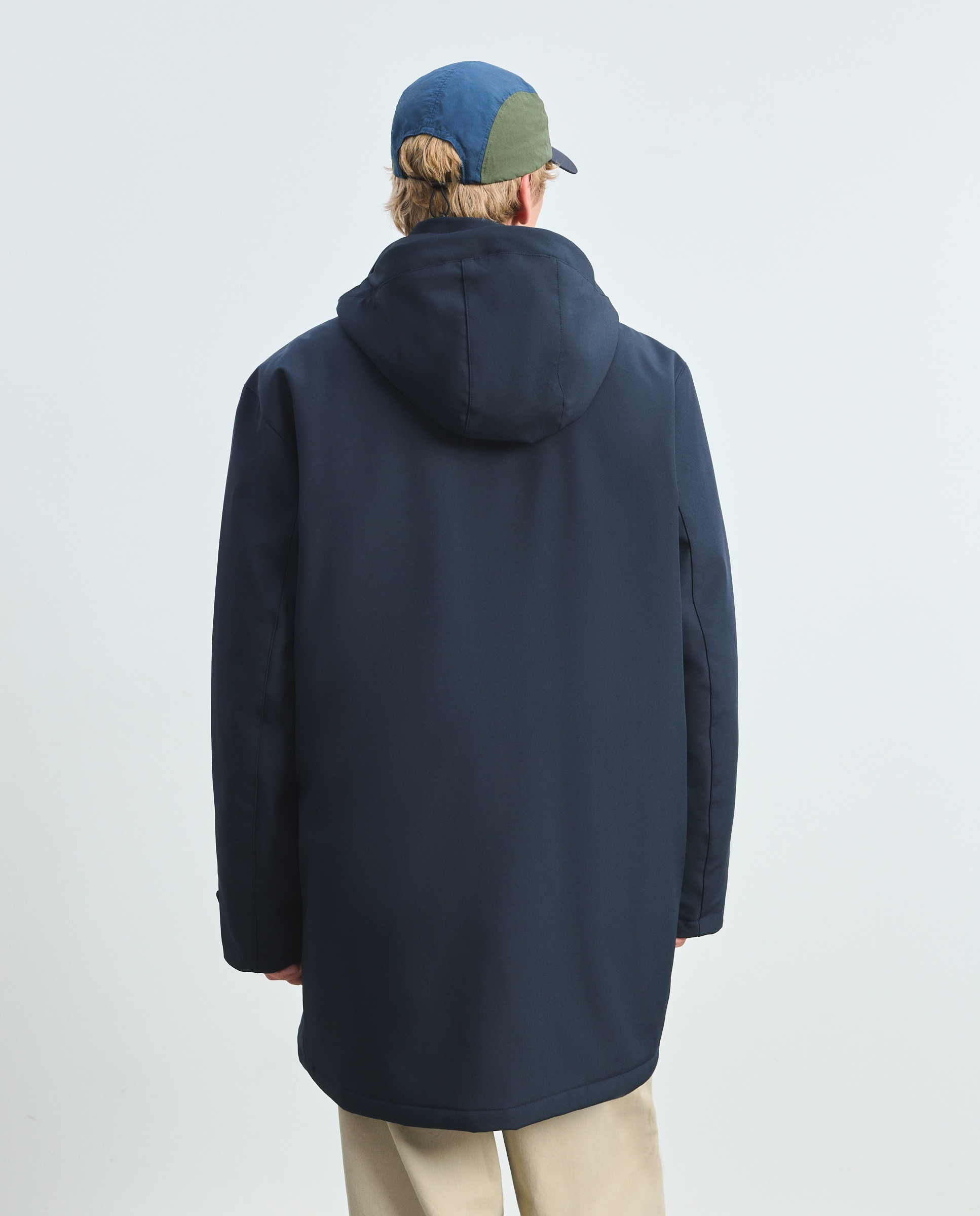 Parka de neopreno larga con chapucha - Green Coast - Azul marino Azul marino-3