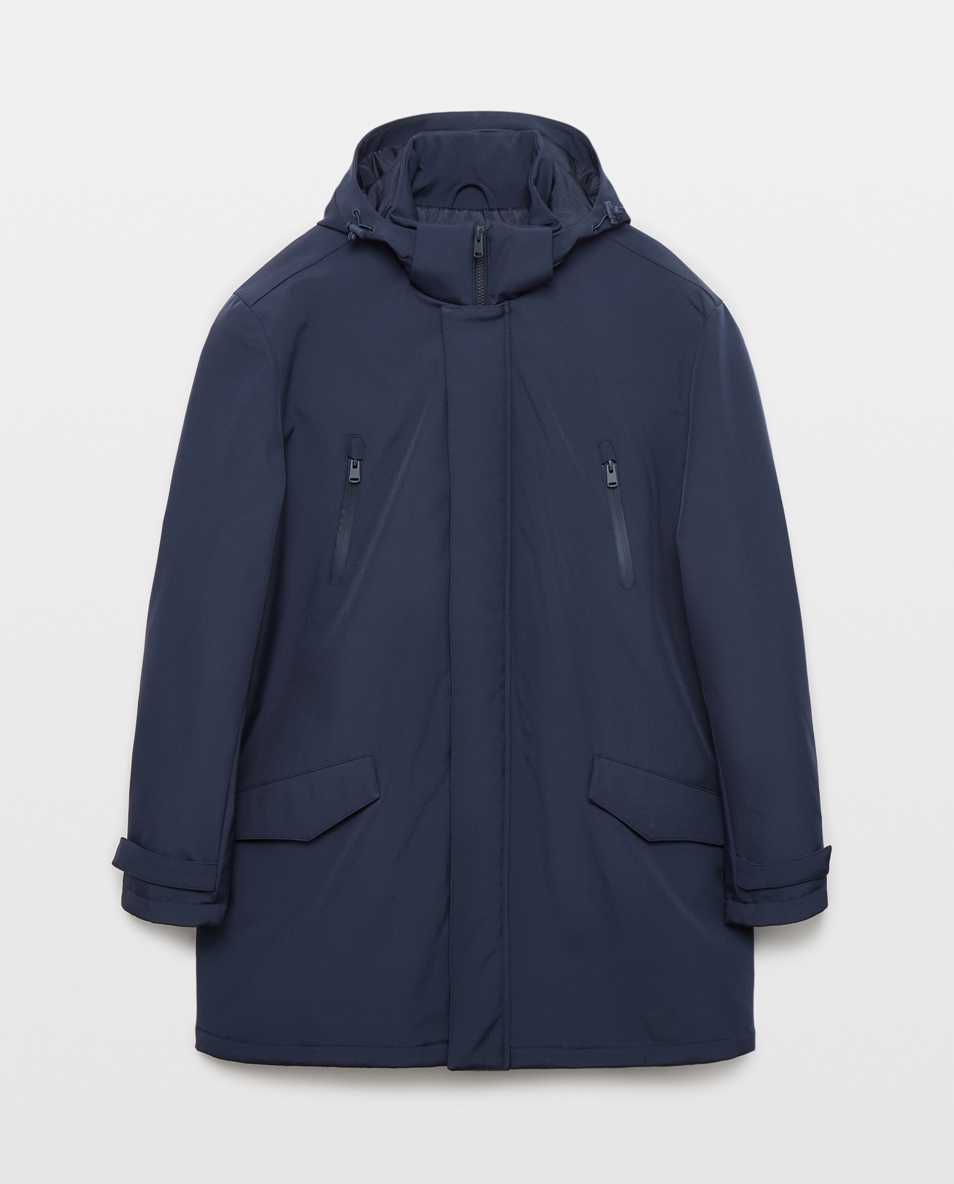 Parka de neopreno larga con chapucha - Green Coast - Azul marino Azul marino-4