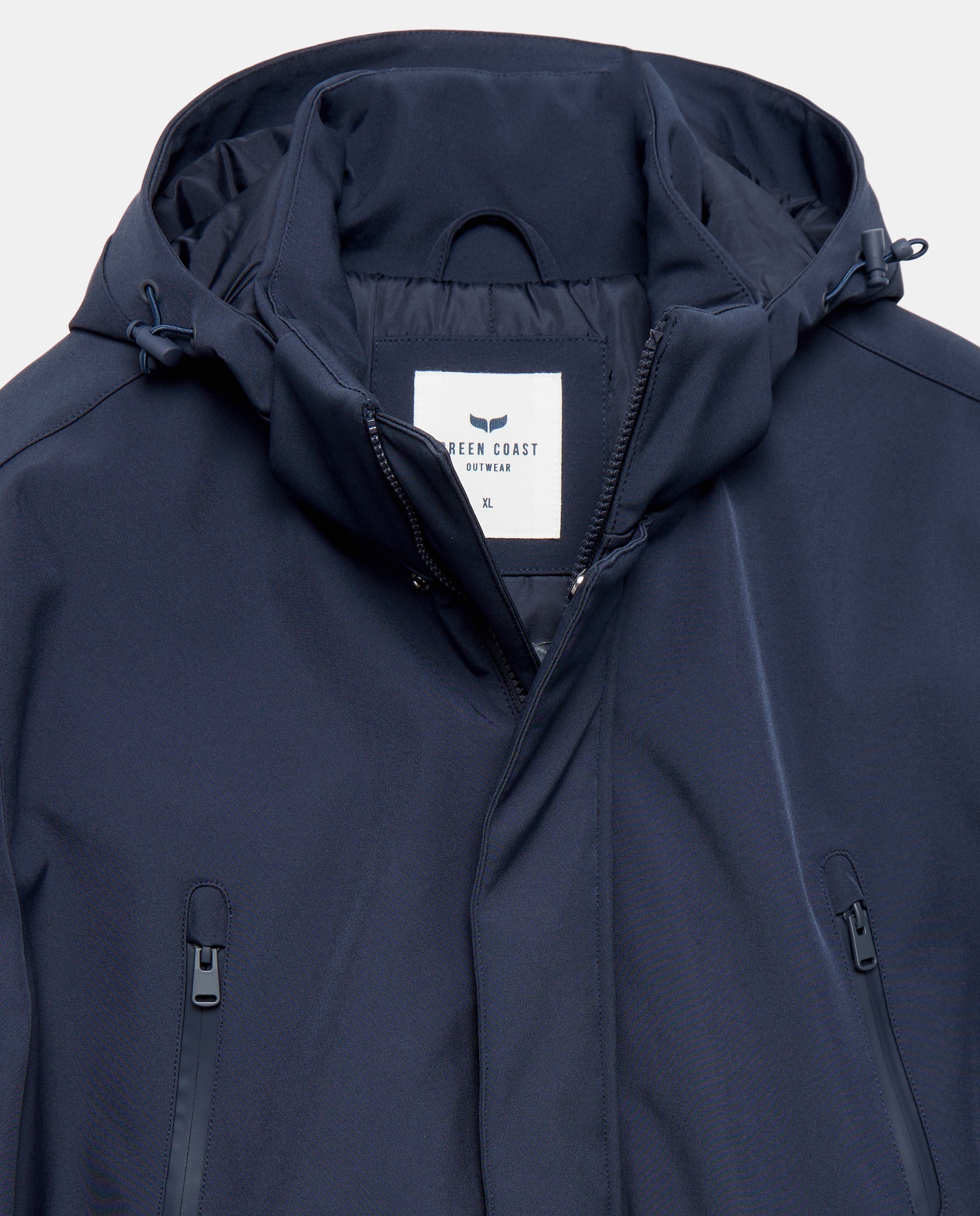 Parka de neopreno larga con chapucha - Green Coast - Azul marino Azul marino-5