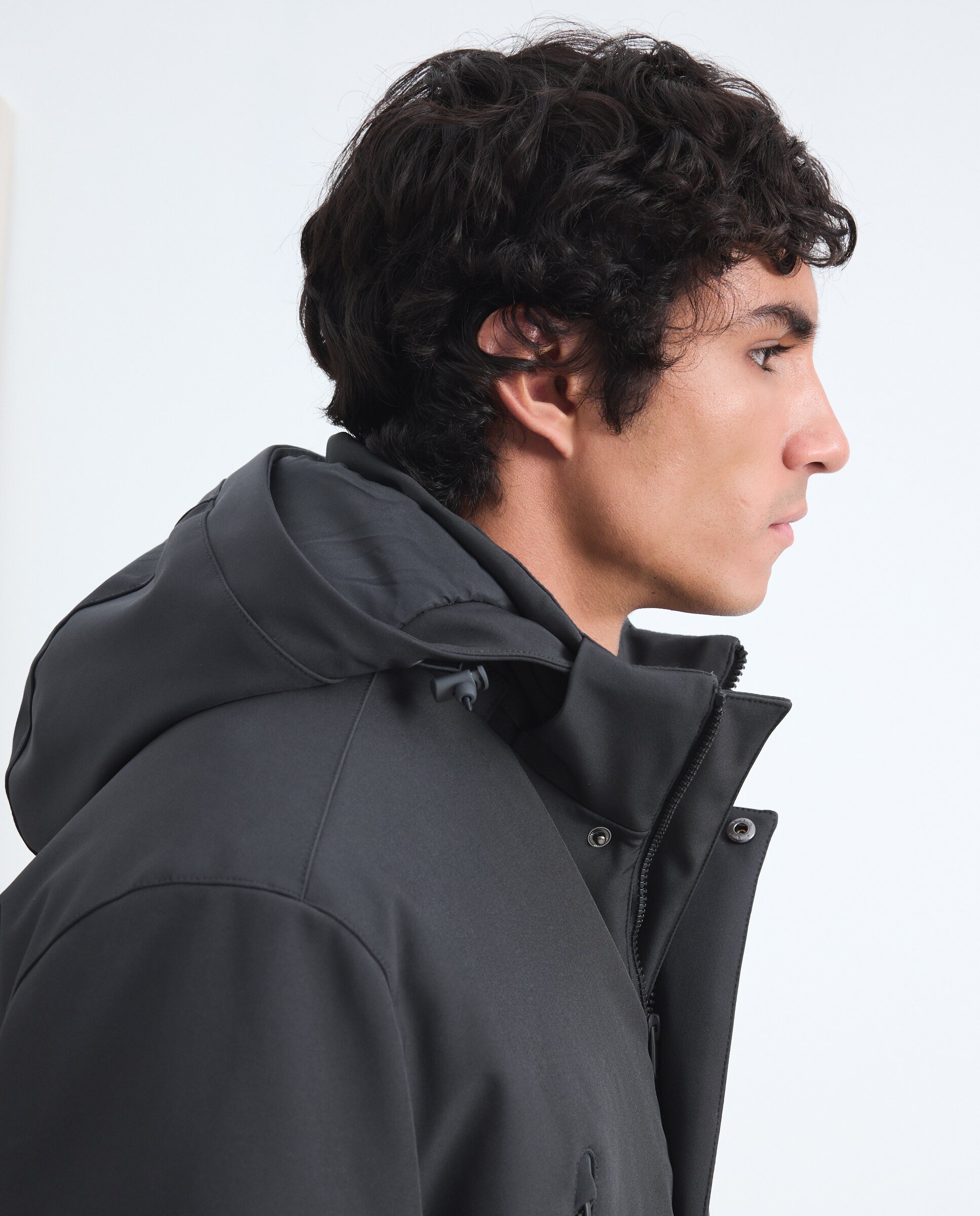 Parka de Neopreno Comprida com Capuz 530 Verde Escuro-4
