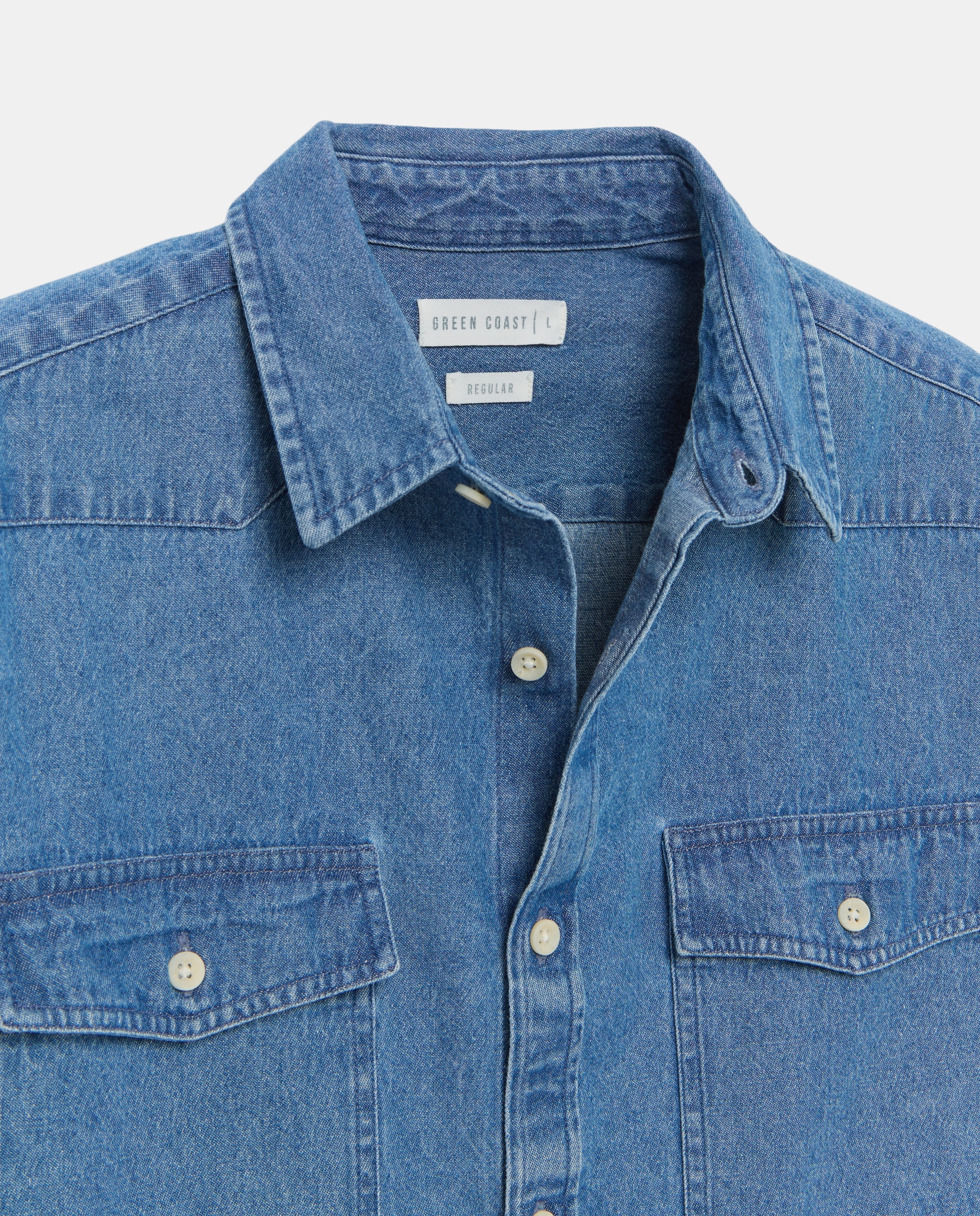 Imagen 5 de Camisa denim hombre - Green Coast - Azul pálido Azul pálido