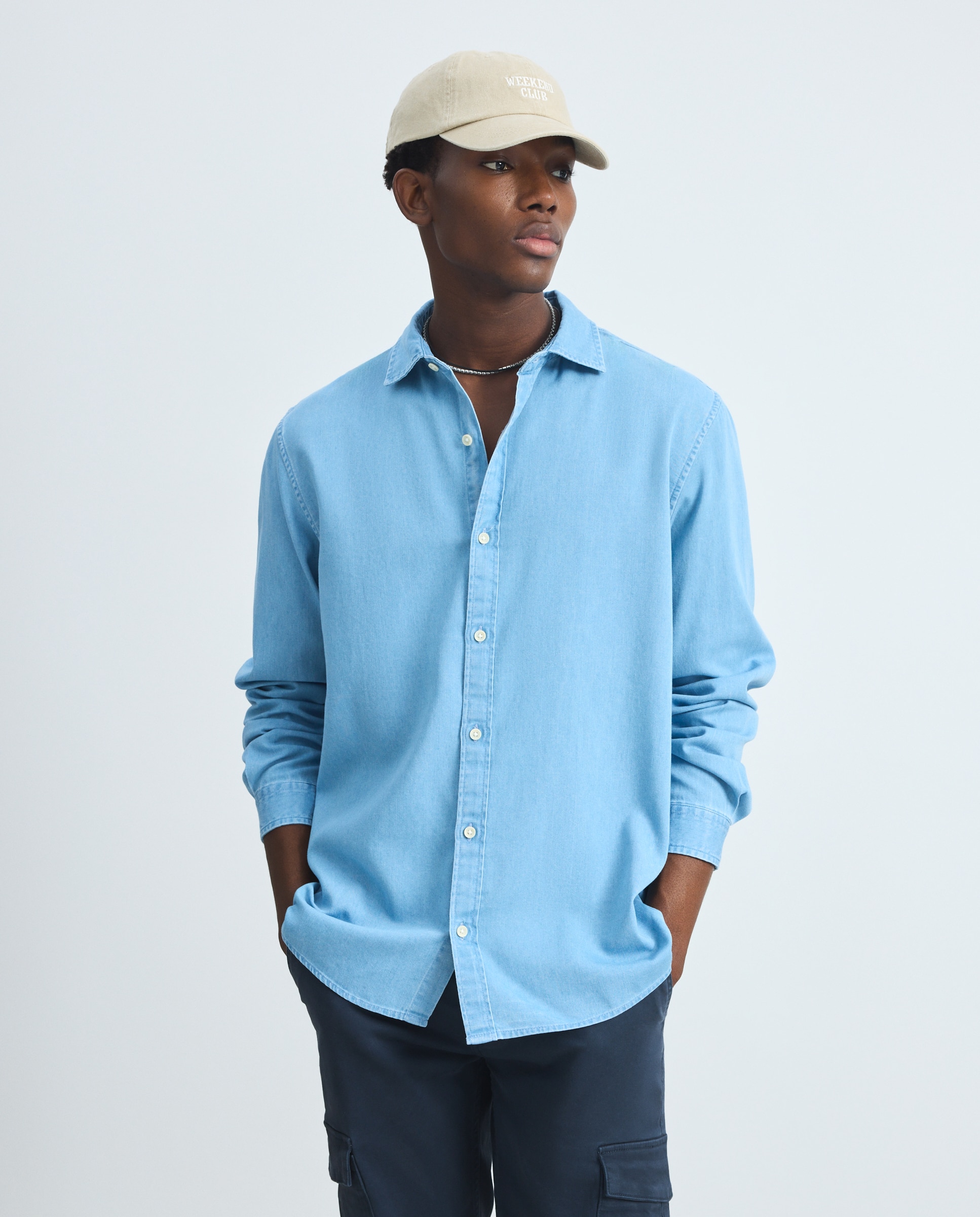 Camisa denim hombre - Green Coast - Cerúleo Cerúleo-1