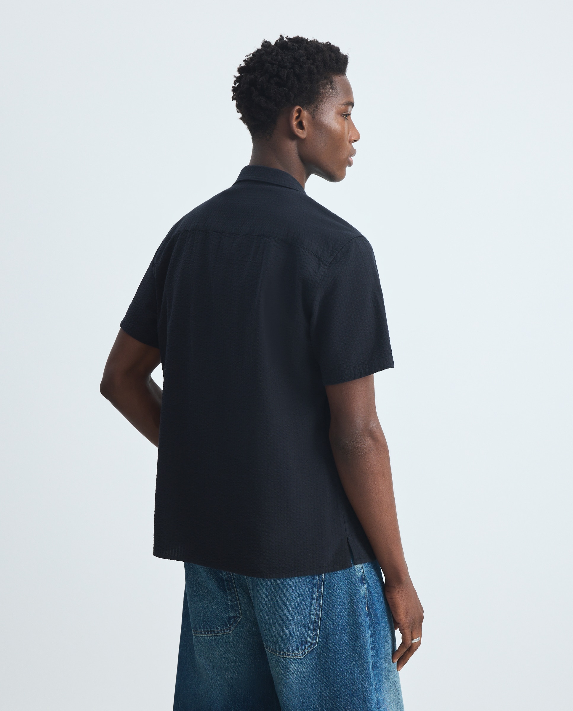 Camisa de hombre de manga corta - Green Coast - Negro Negro-3