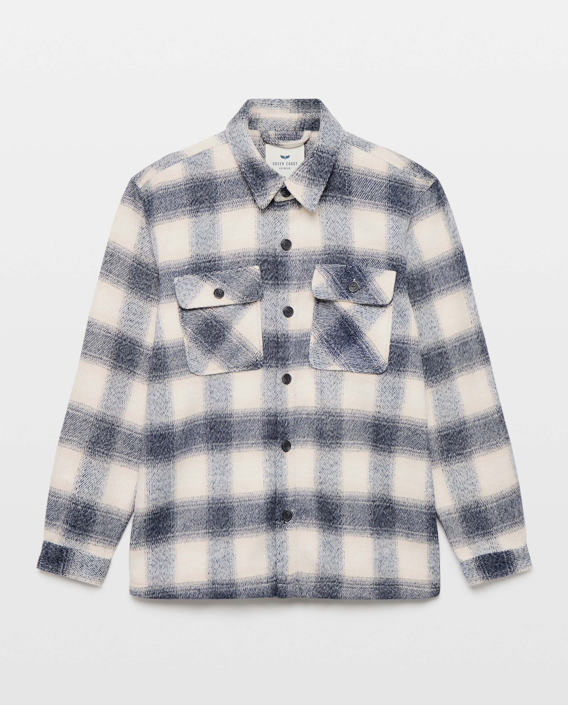 Sobrecamisa em Tecido aos Quadrados Branco-4