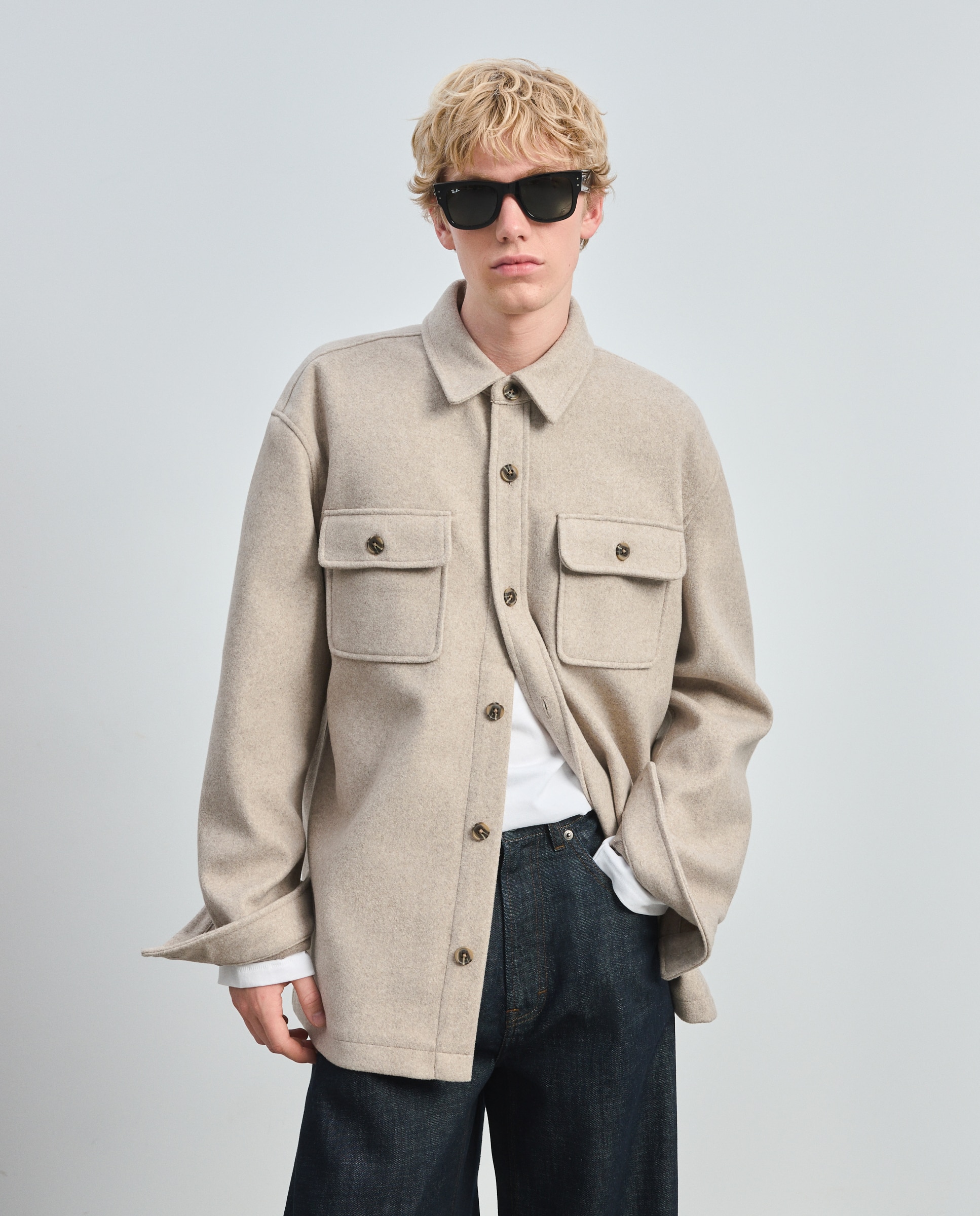 Imagen 2 de Sobrecamisa lisa de hombre - Green Coast - Beige Beige