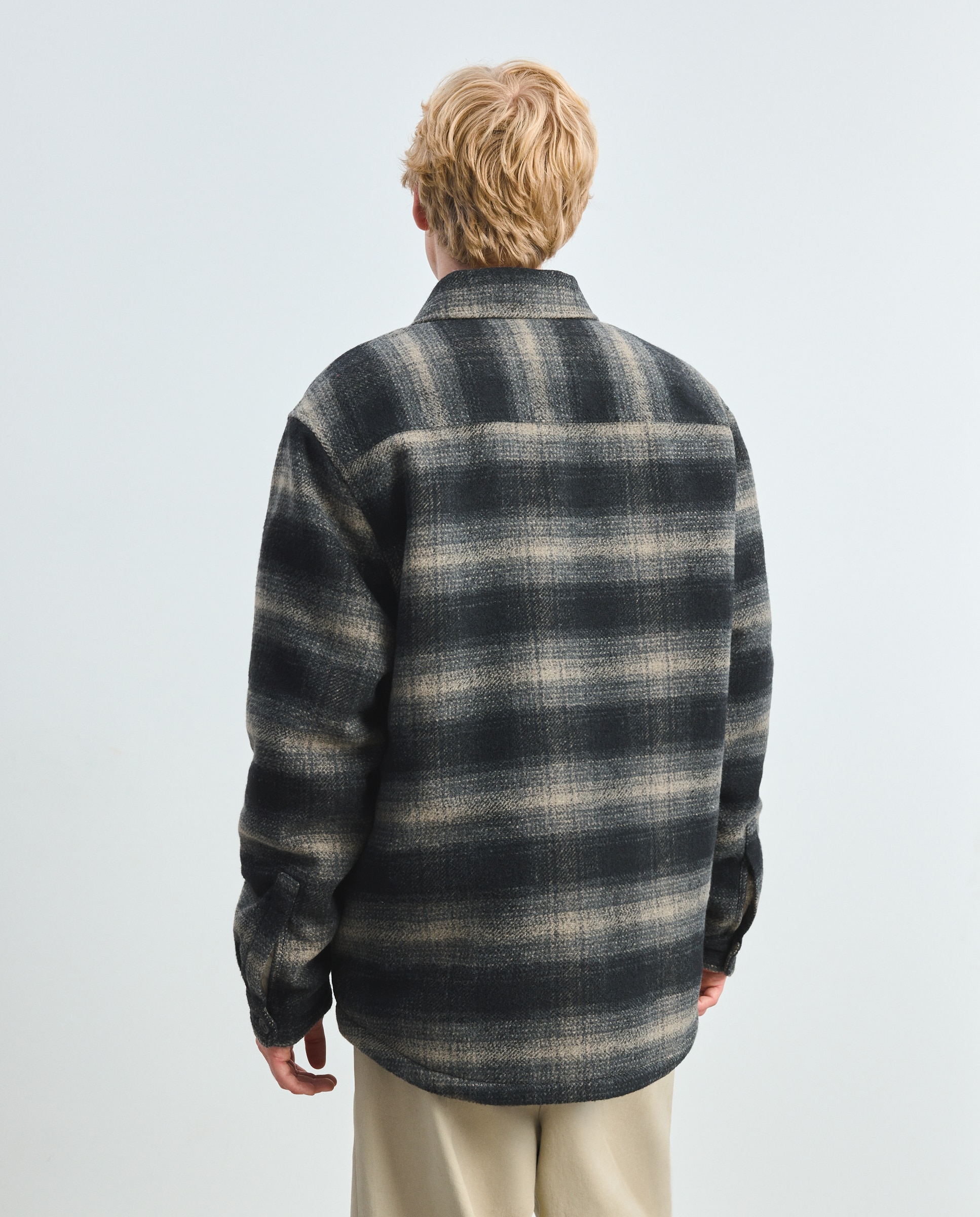 Sobrecamisa de hombre en tejido de cuadros con forro borrego - Green Coast - Azul Azul-3