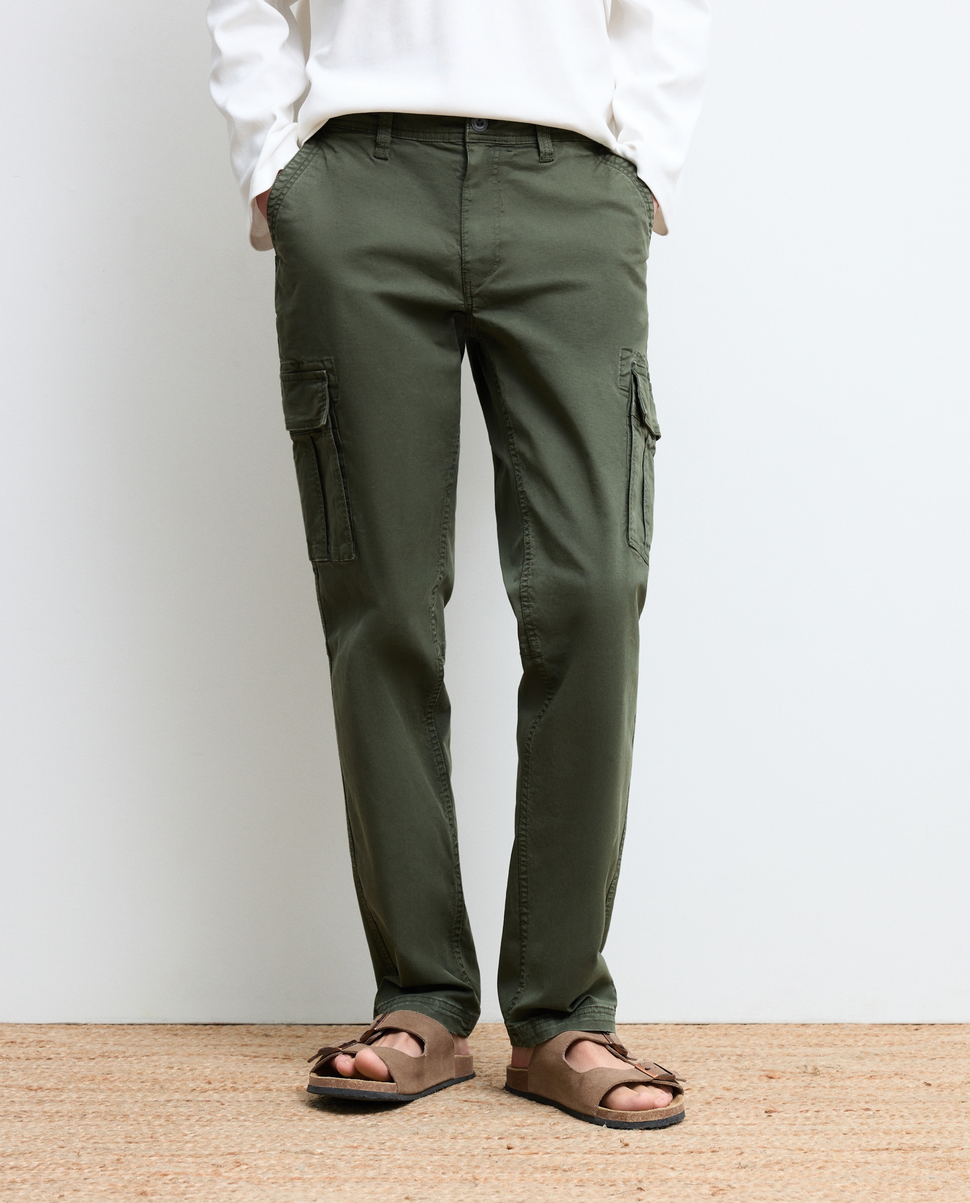 Pantalón de hombre multibolsillos de algodón. - Green Coast - 520 Kaki 520 Kaki-2