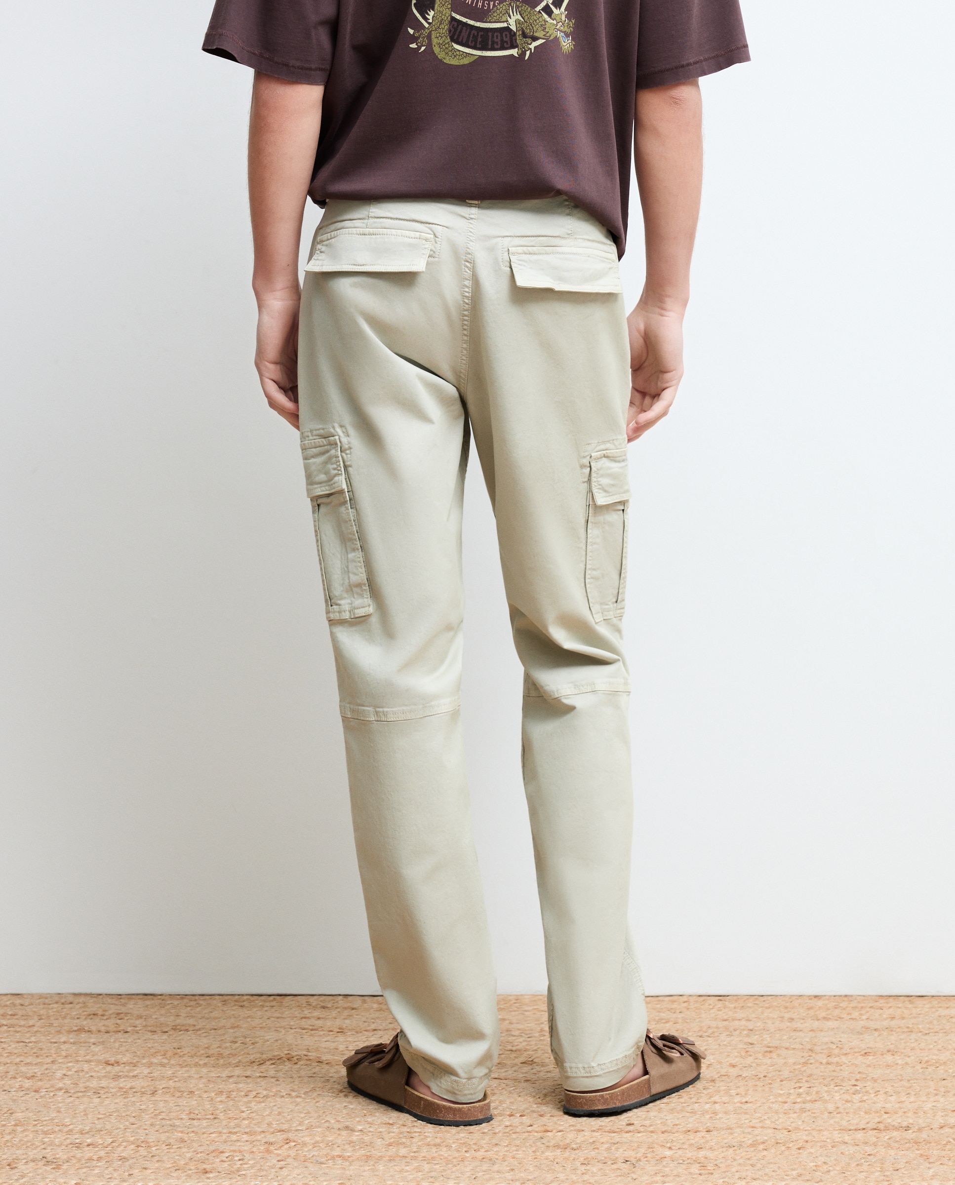 Pantalón de hombre multibolsillos de algodón. - Green Coast - Hielo Hielo-3