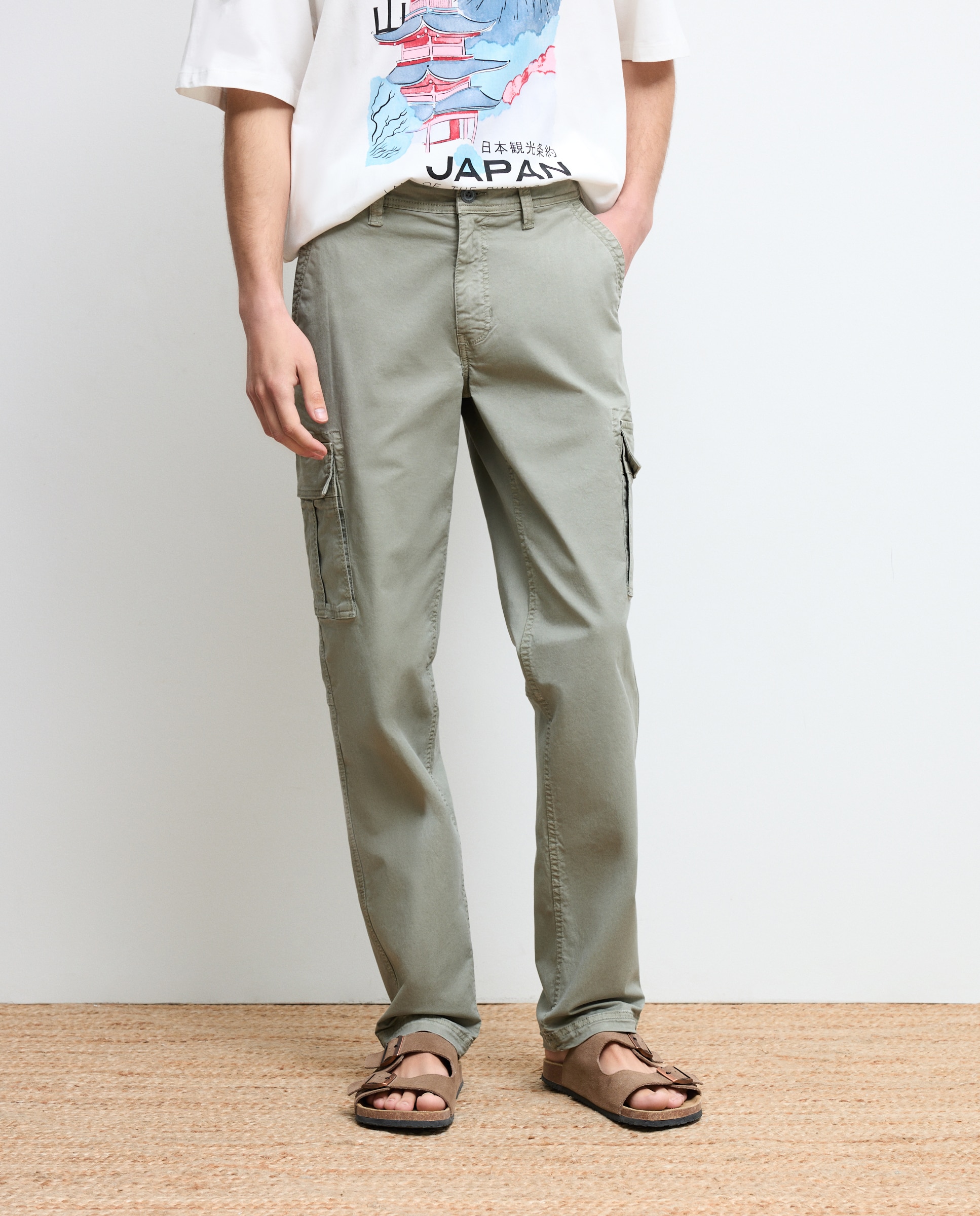 Pantalón de hombre multibolsillos de algodón. - Green Coast - 820 Gris medio 820 Gris medio-2