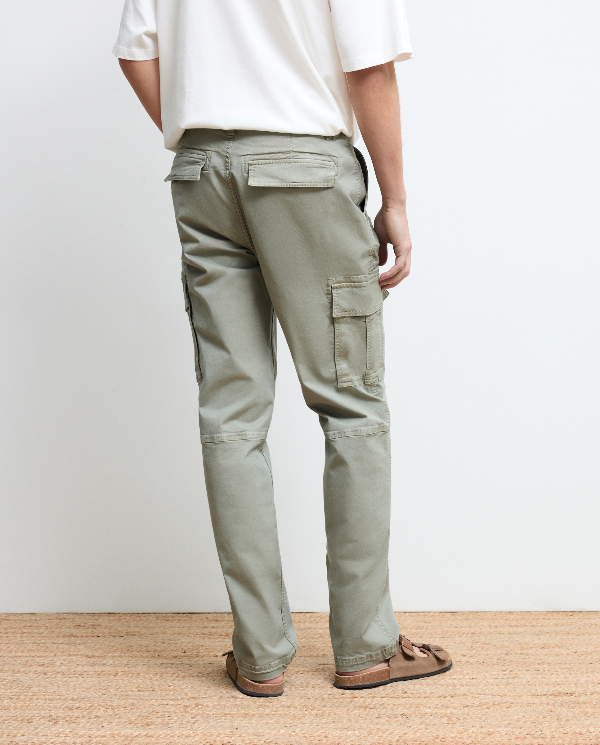 Pantalón de hombre multibolsillos de algodón. - Green Coast - 820 Gris medio 820 Gris medio-3