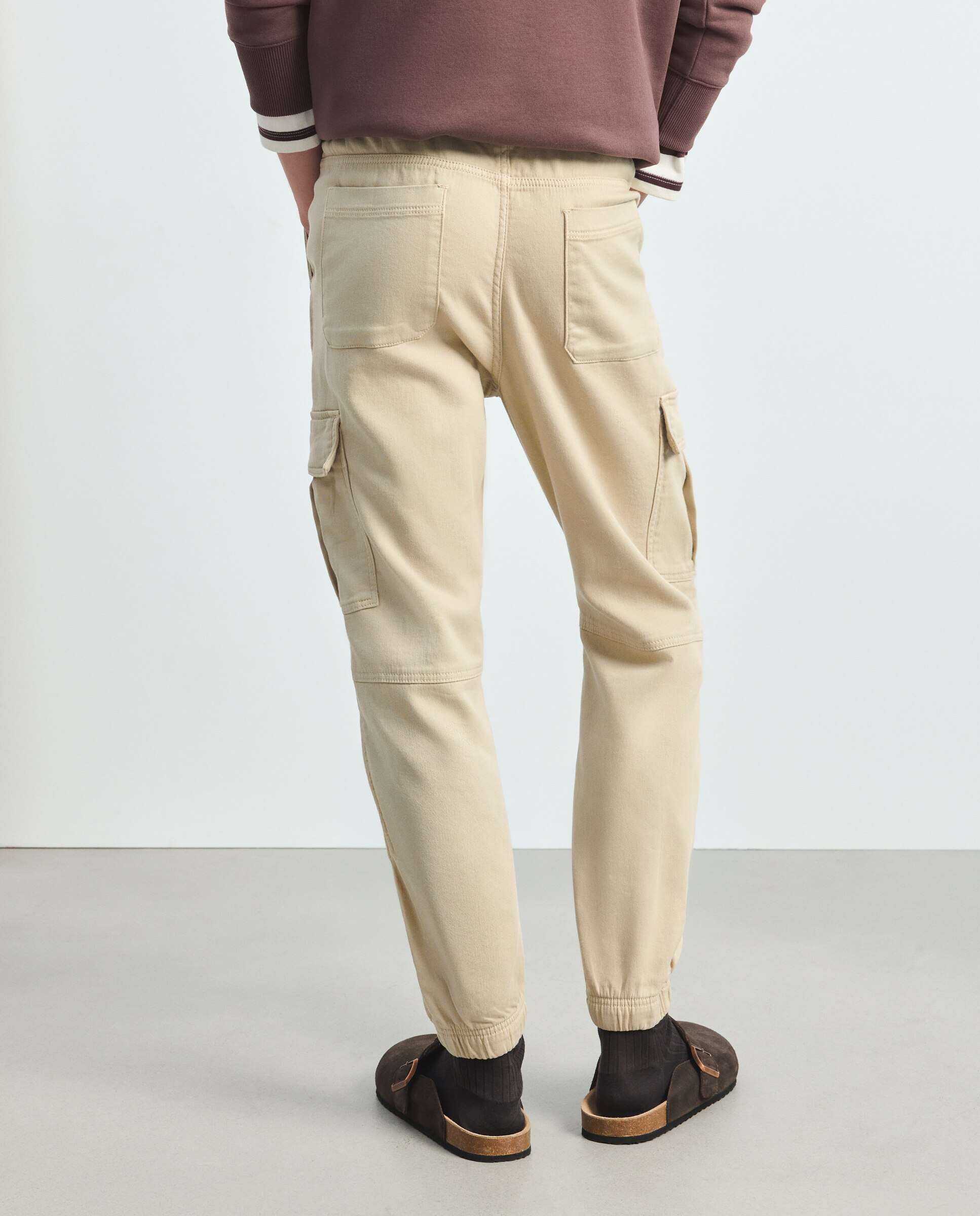 Pantalón de hombre tipo chino con goma en el bajo - Green Coast - Beige Beige-3
