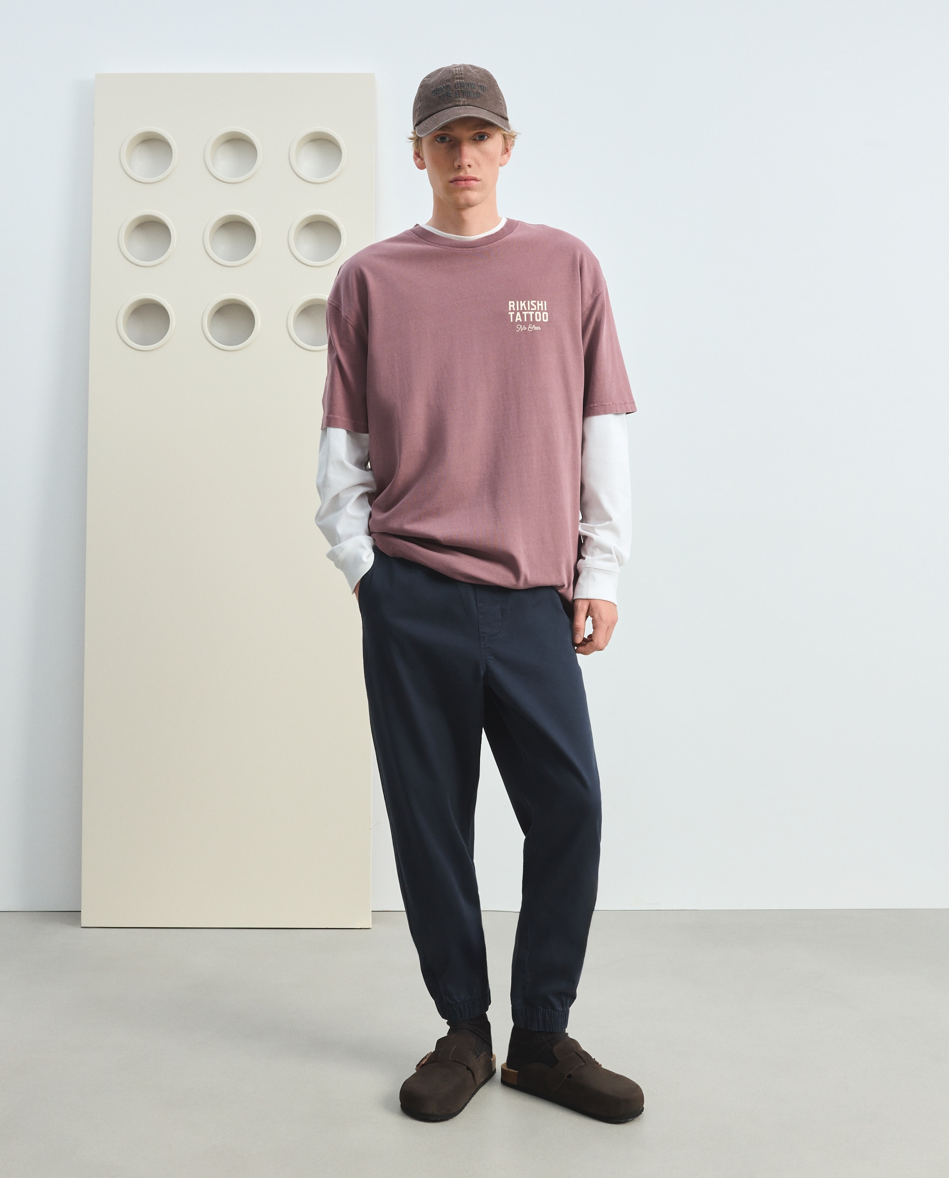 Pantalón de hombre tipo chino con goma en el bajo - Green Coast - Azul marino Azul marino-1