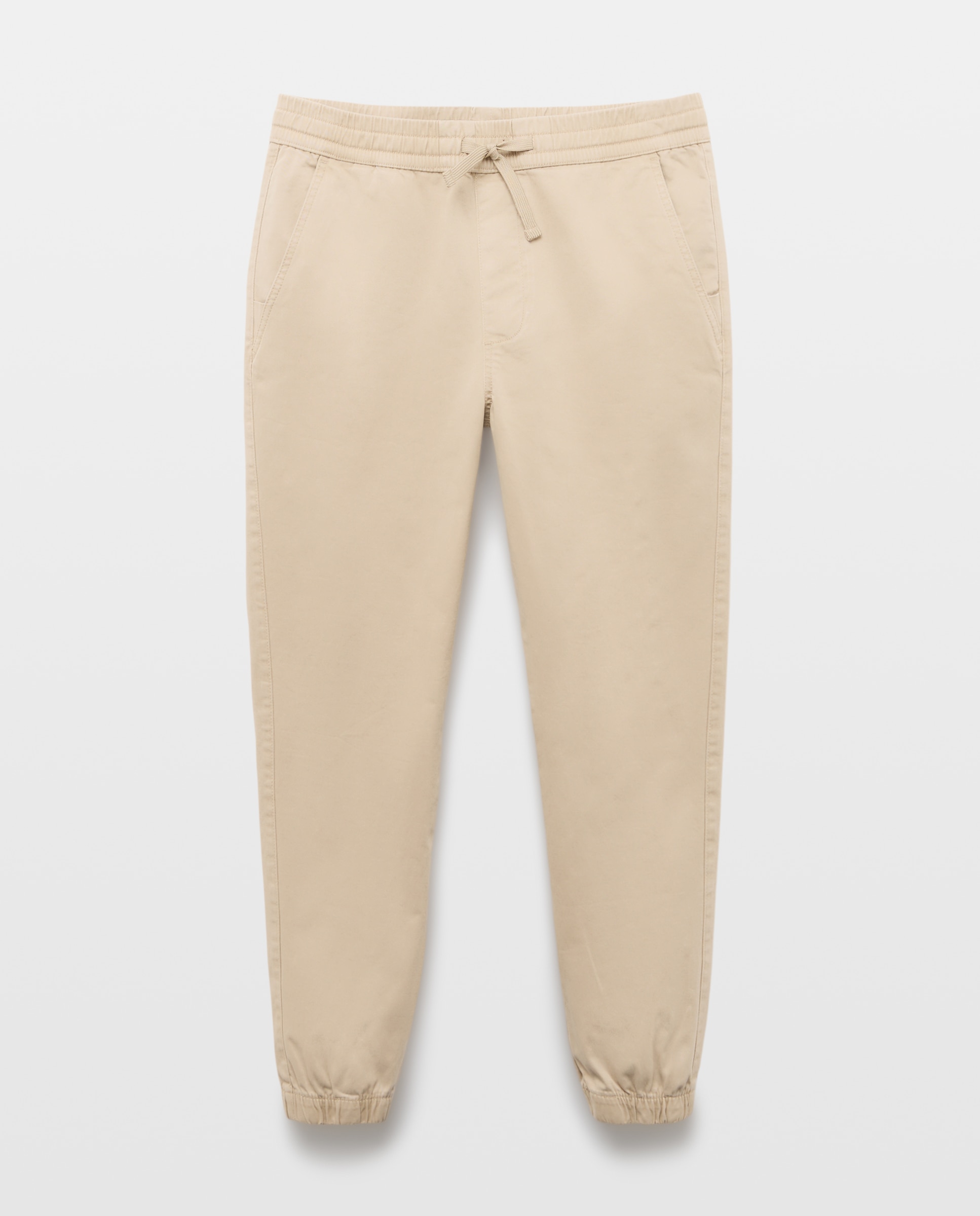 Pantalón de hombre tipo chino con goma en el bajo - Green Coast - Tostado Tostado-4