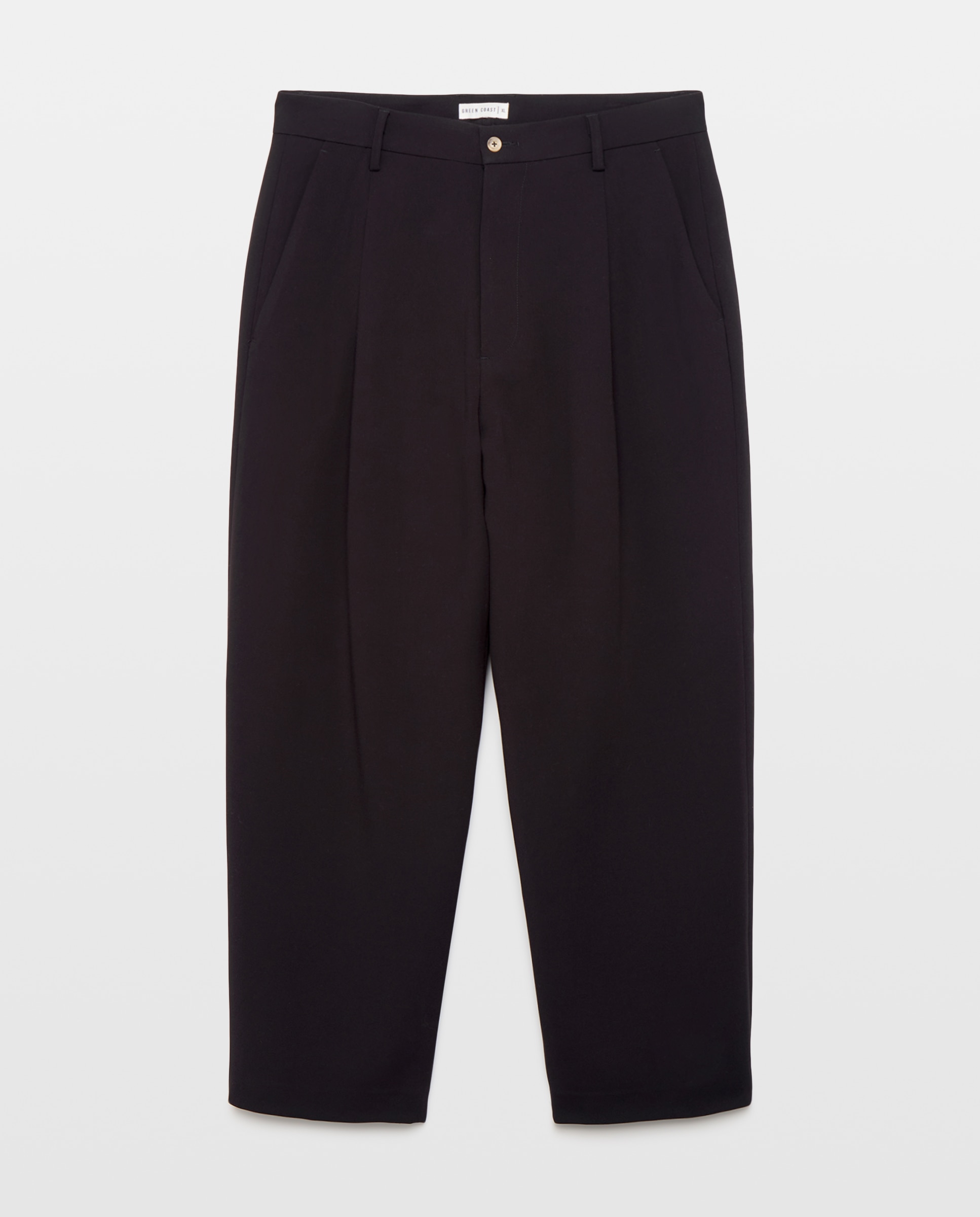 Pantalón de hombre chino pinzas. - Green Coast - Negro Negro-4