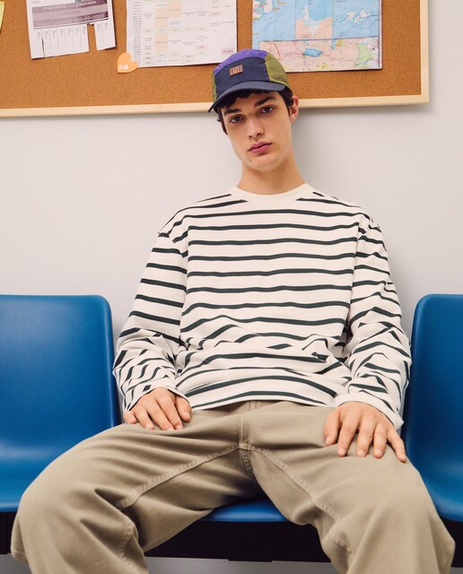 Imagem 0 de Camisola de Manga Comprida às Riscas