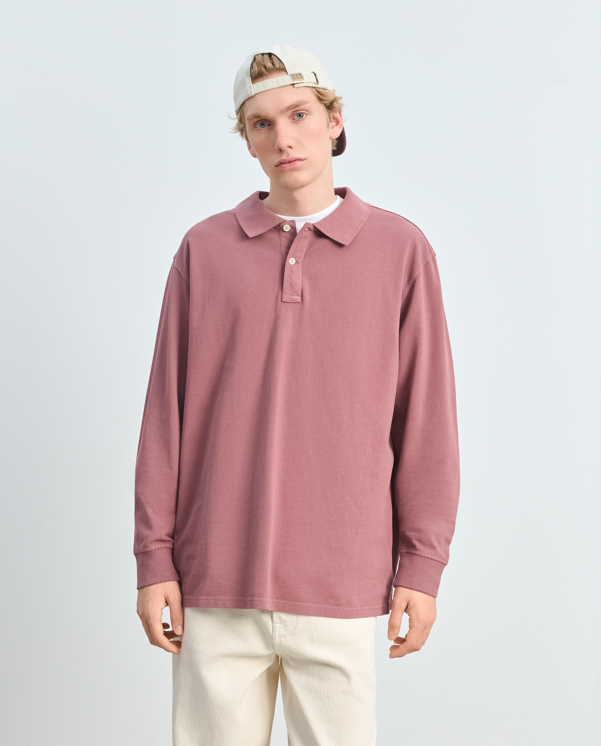 Polo manga larga piqué garment dye - Green Coast - Burdeos Burdeos-2