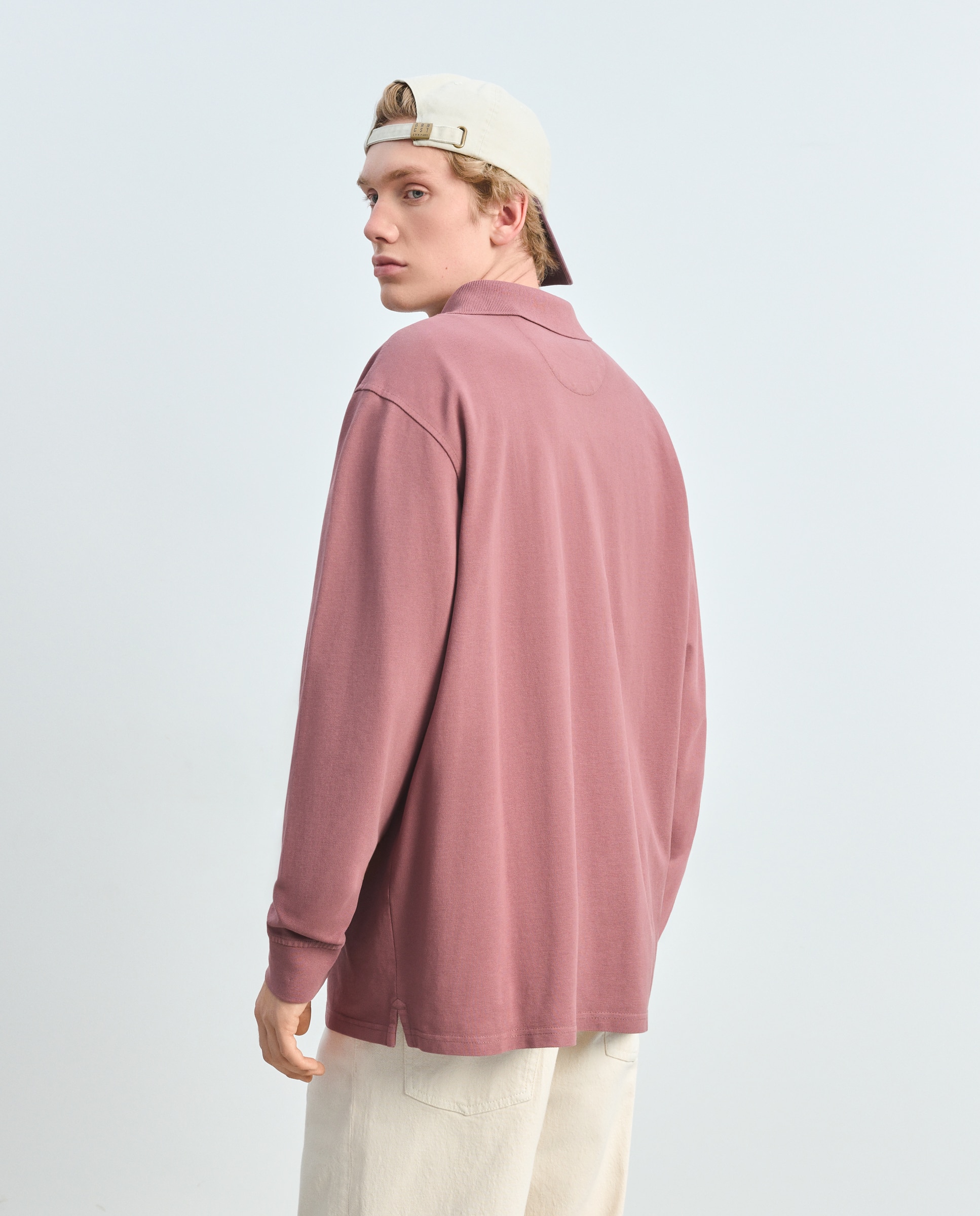 Polo manga larga piqué garment dye - Green Coast - Burdeos Burdeos-3
