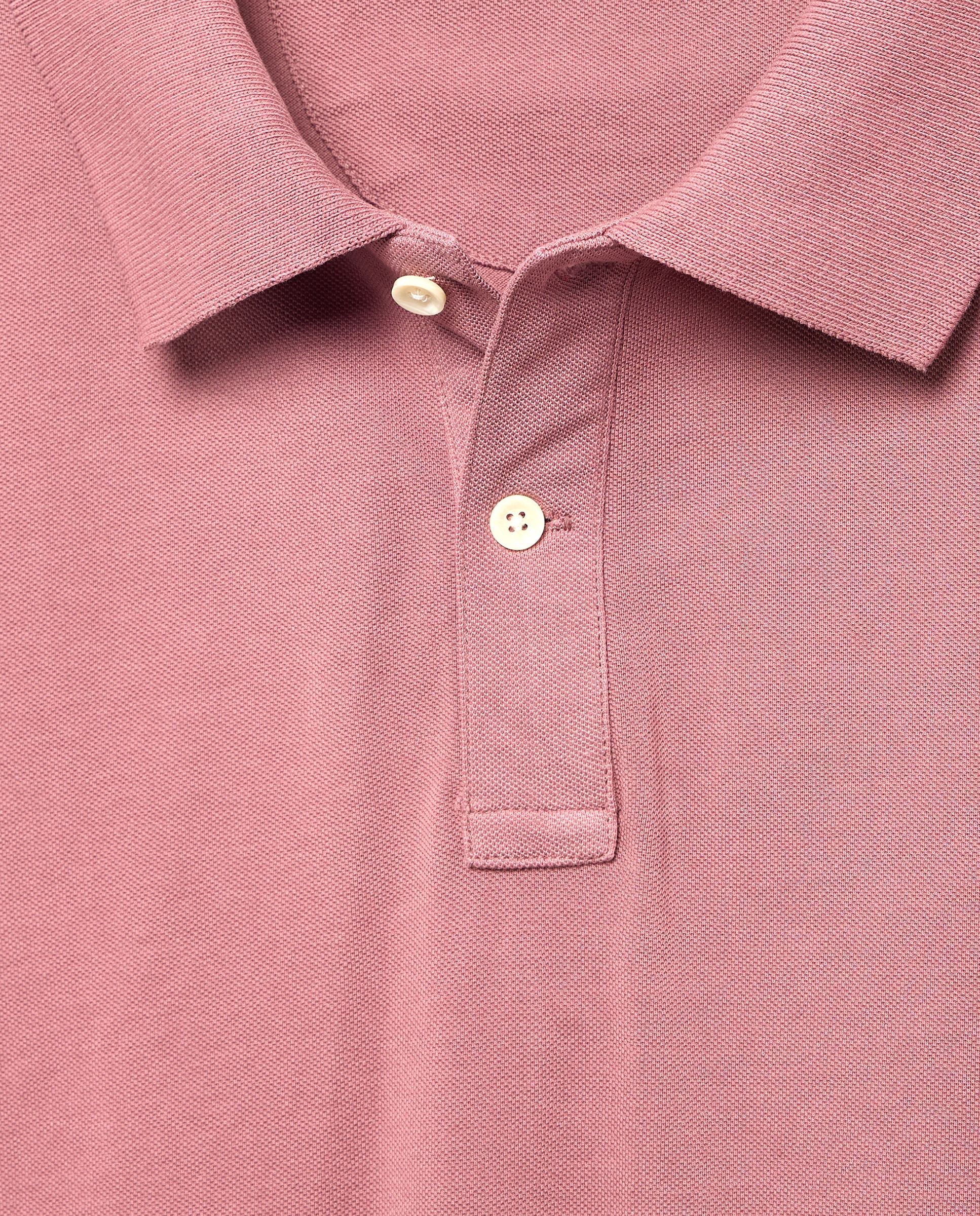 Polo Piqué de Manga Comprida Garment Dye Bordeaux-2