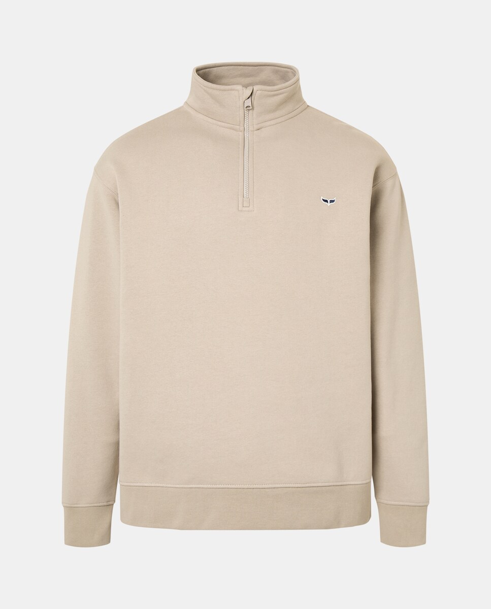 Sweatshirt de Gola Alta com Fecho de Correr 850 Pedra-4