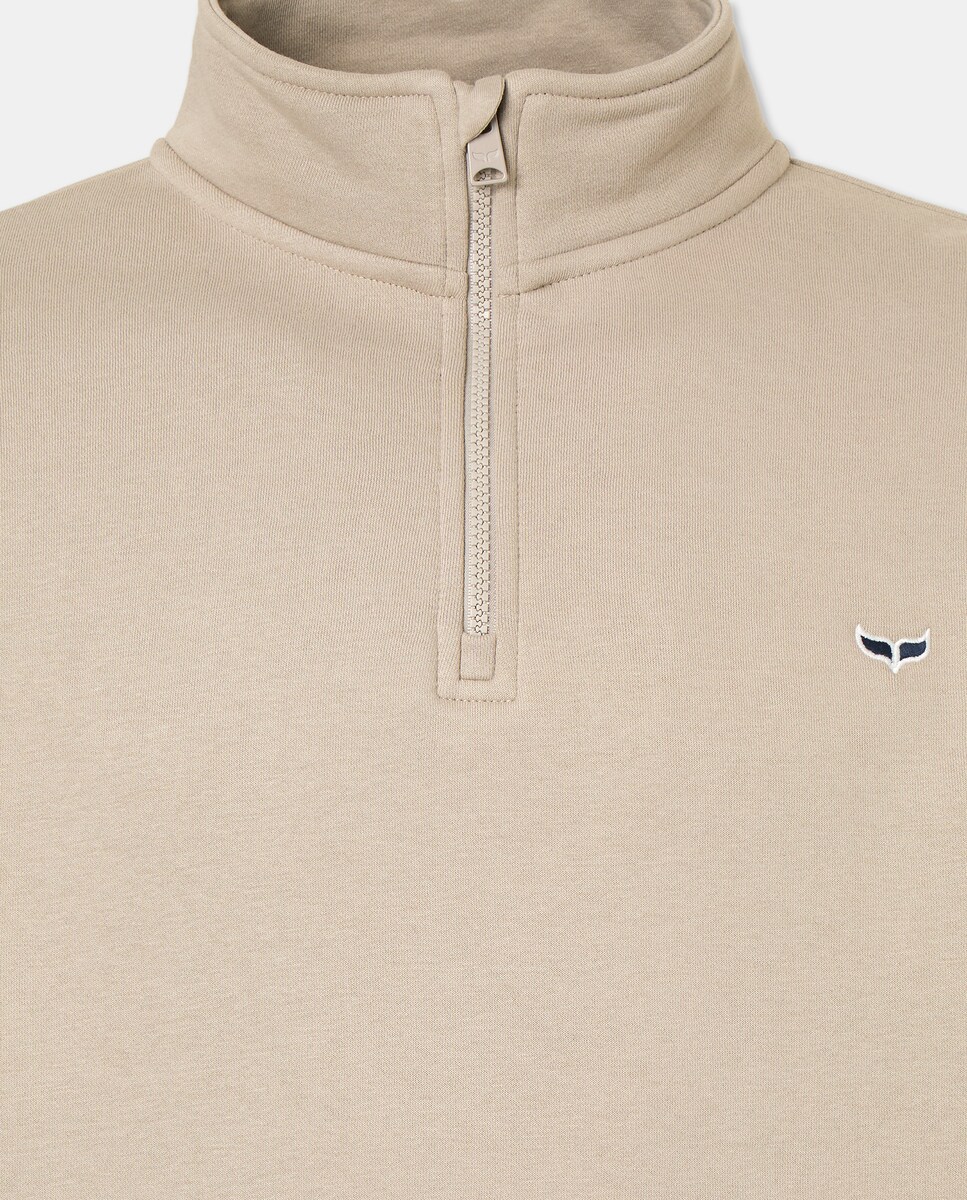 Sweatshirt de Gola Alta com Fecho de Correr 850 Pedra-5