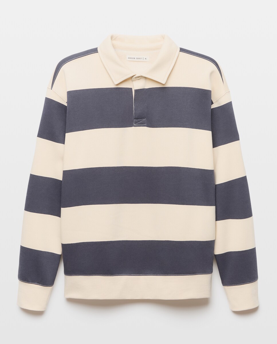 Imagen 0 de Sudaderas tipo polo de hombre de manga larga tipo sudadera Negro