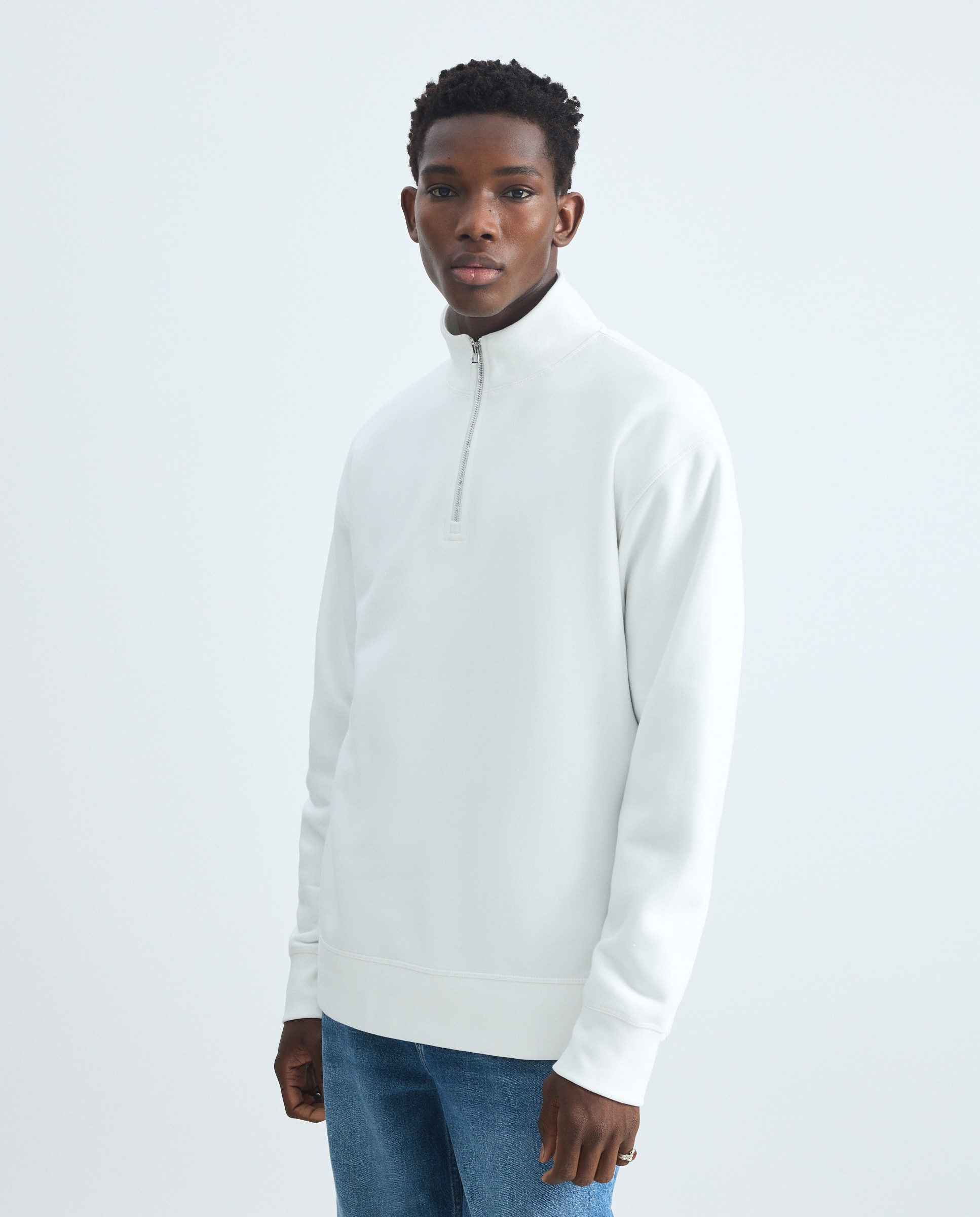 Sudadera de hombre cuello alto con cremallera - Green Coast - Blanco roto Blanco roto-2