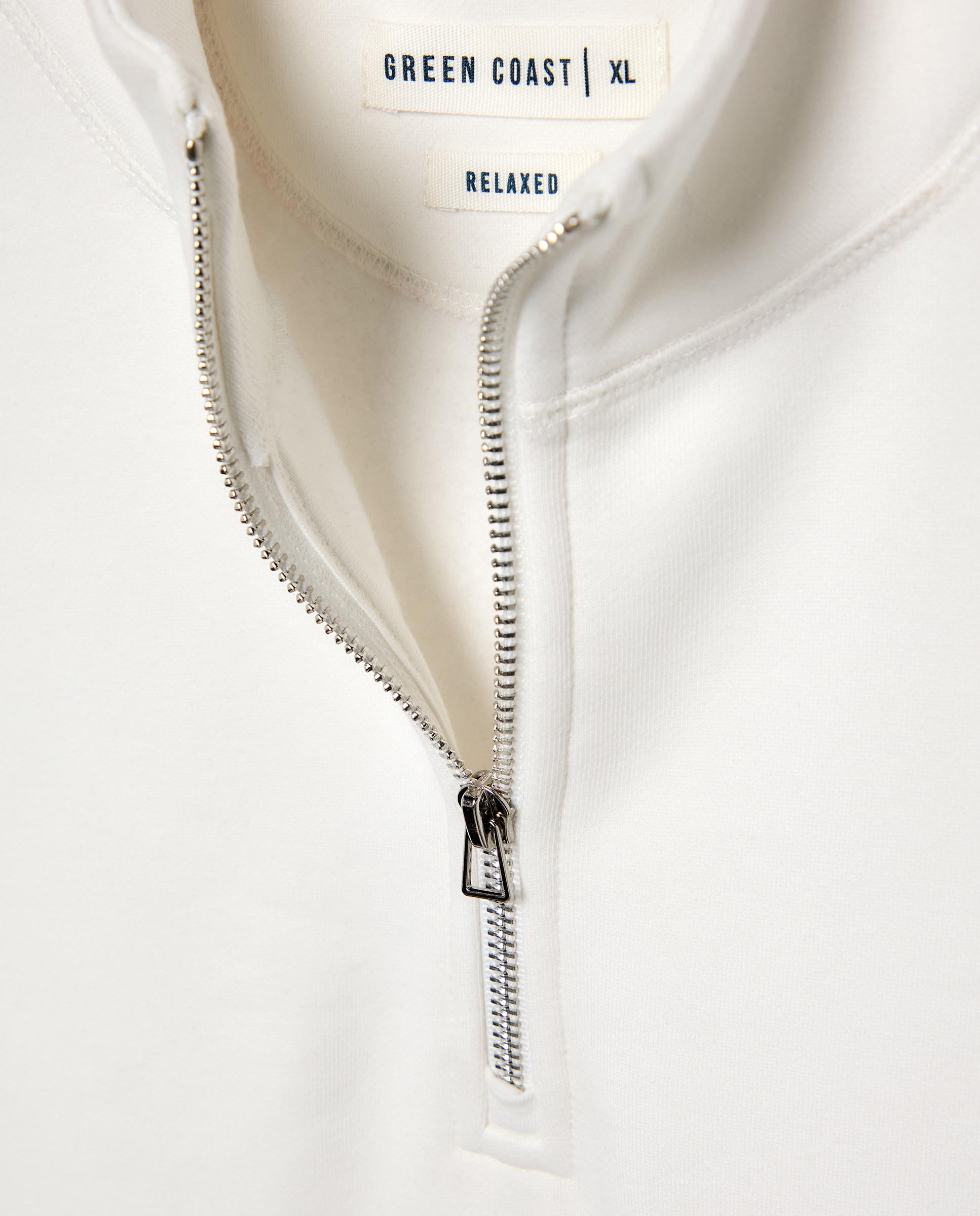 Sudadera de hombre cuello alto con cremallera - Green Coast - Blanco roto Blanco roto-5