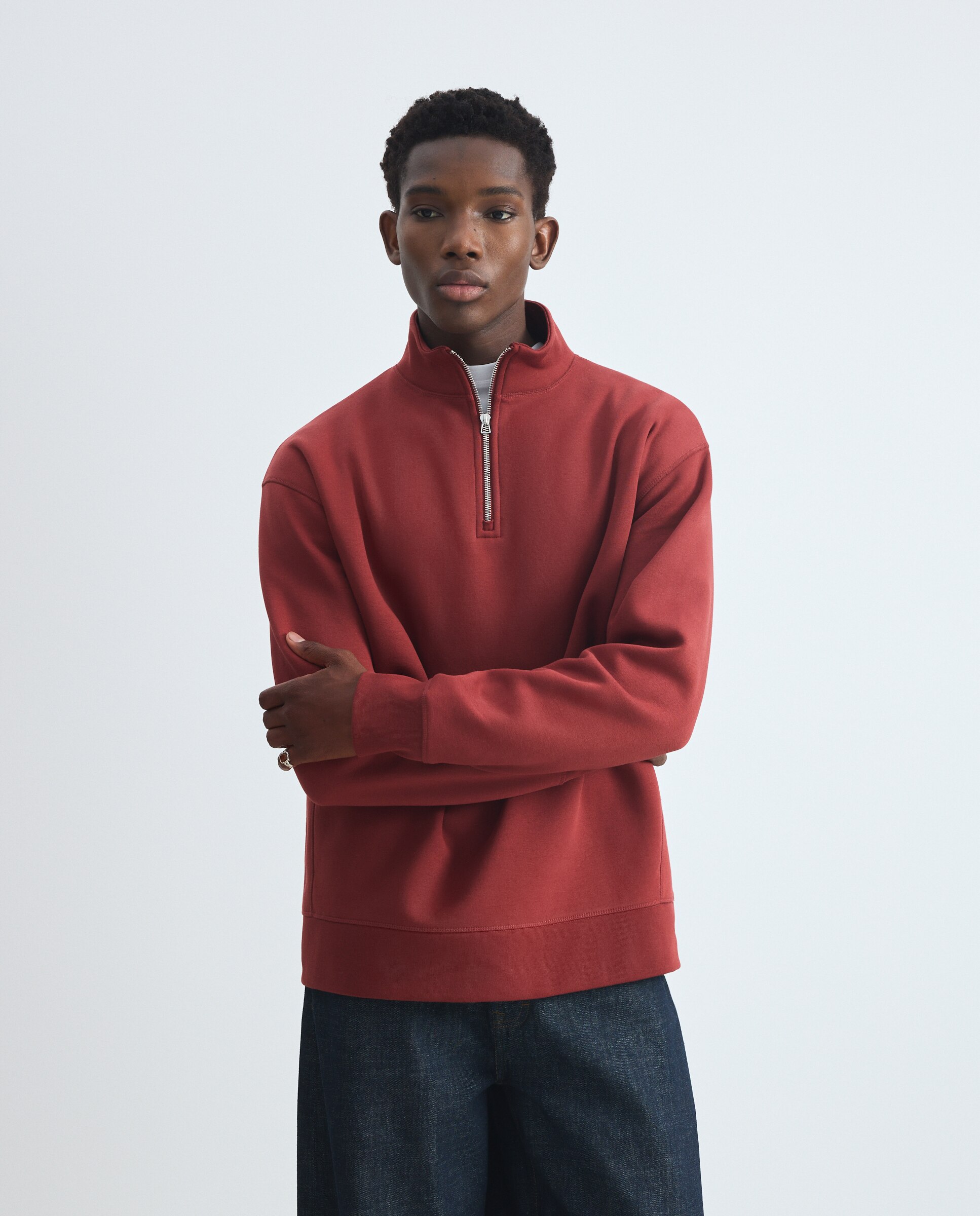 Sudadera de hombre cuello alto con cremallera - Green Coast - 610 Carmín 610 Carmín-2