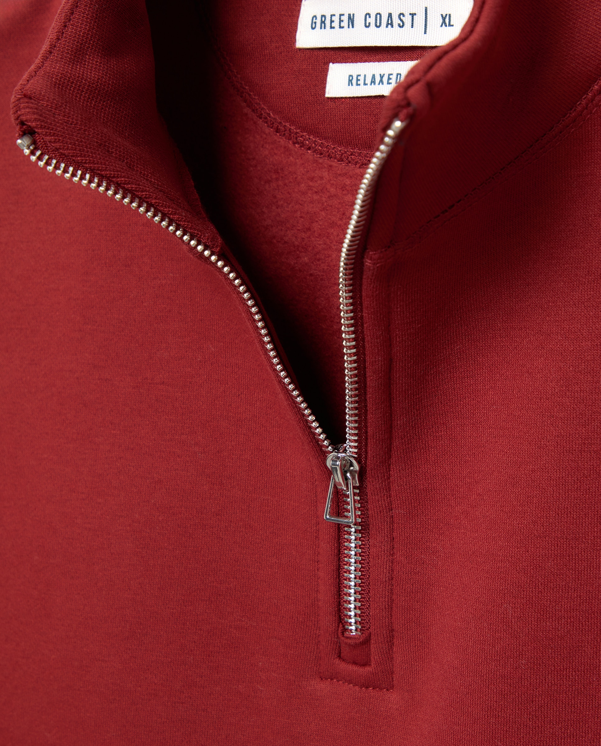 Sudadera de hombre cuello alto con cremallera - Green Coast - 610 Carmín 610 Carmín-5