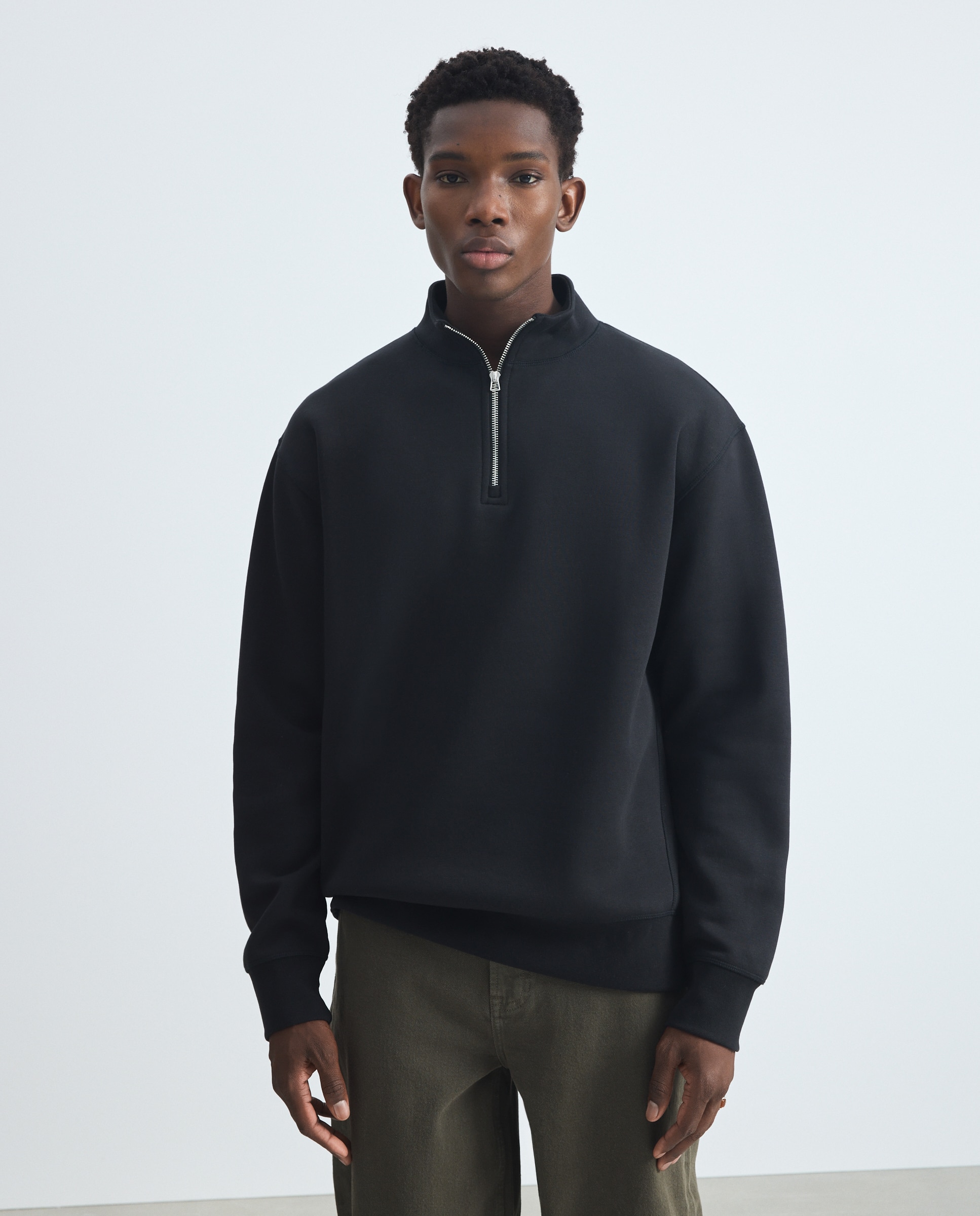 Sudadera de hombre cuello alto con cremallera - Green Coast - Negro Negro-1