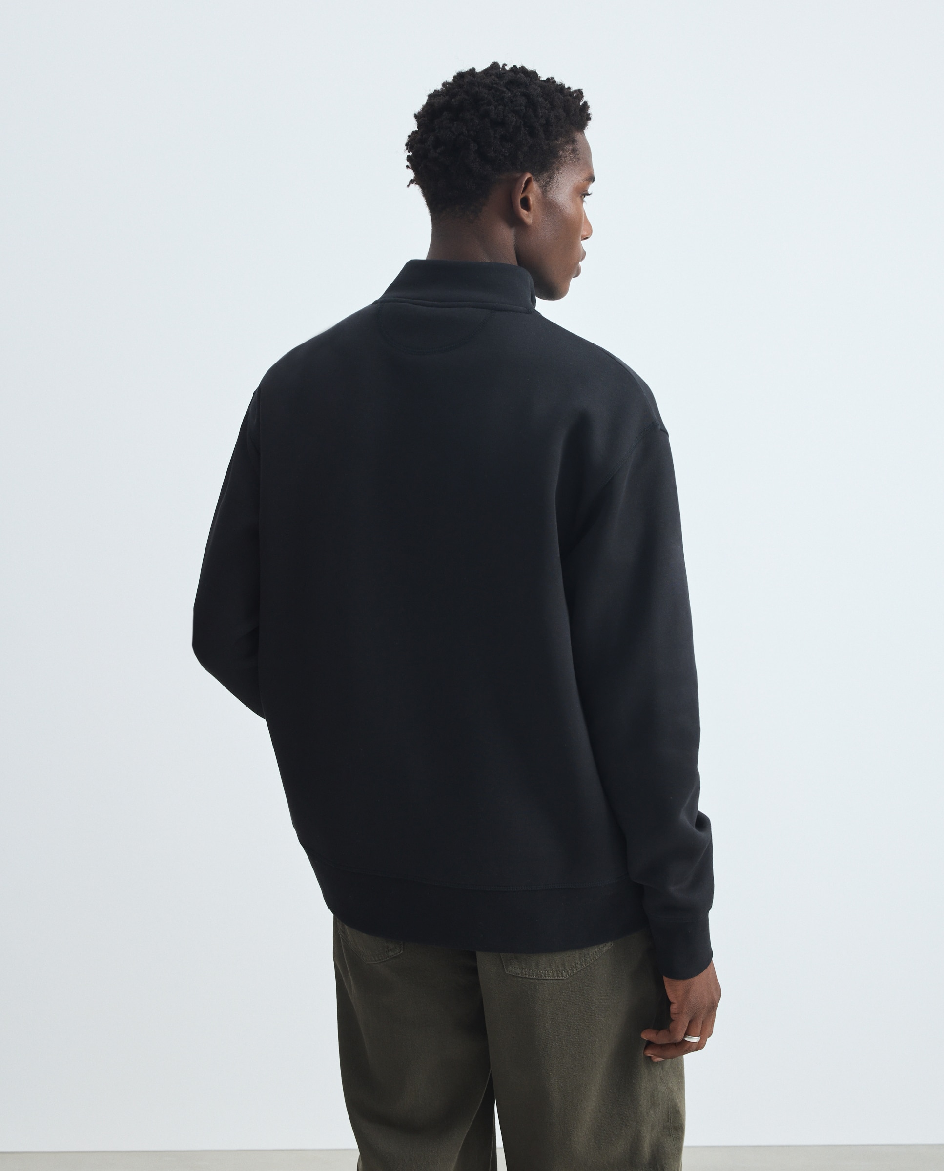 Sudadera de hombre cuello alto con cremallera - Green Coast - Negro Negro-3