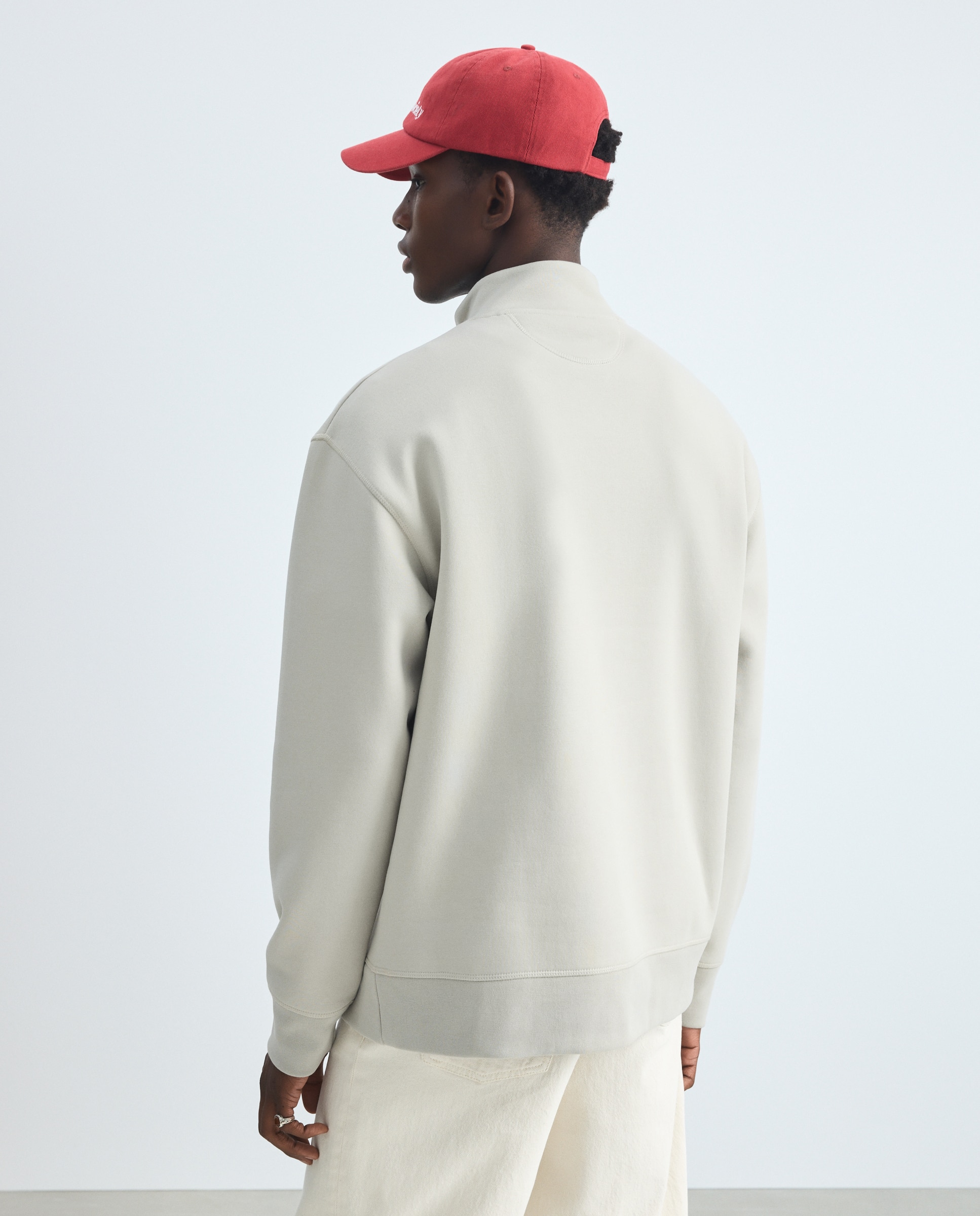 Sweatshirt de Gola Alta com Fecho de Correr 850 Pedra-3