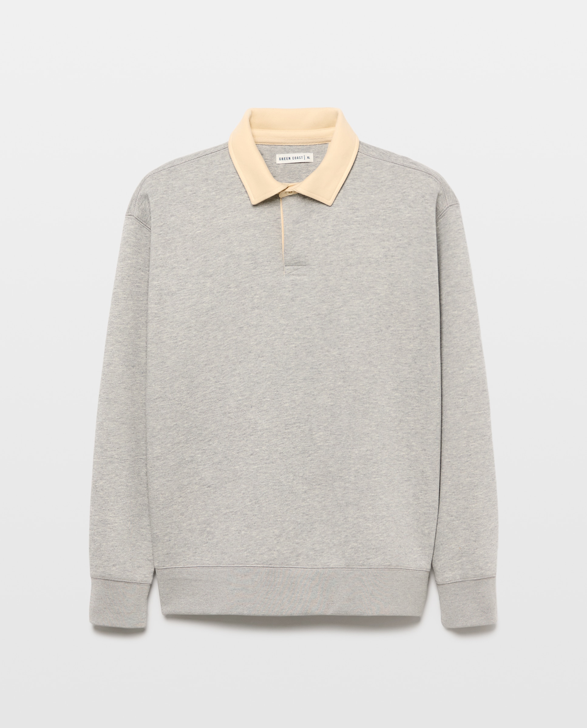 Sweatshirt Tipo Polo de Manga Comprida 820 Cinzento Médio-4
