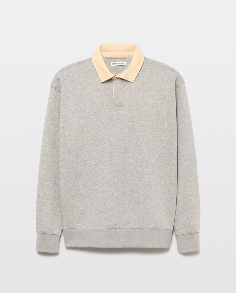 Imagen 0 de Sudadera tipo polo de hombre de manga larga tipo sudadera 820 Gris medio