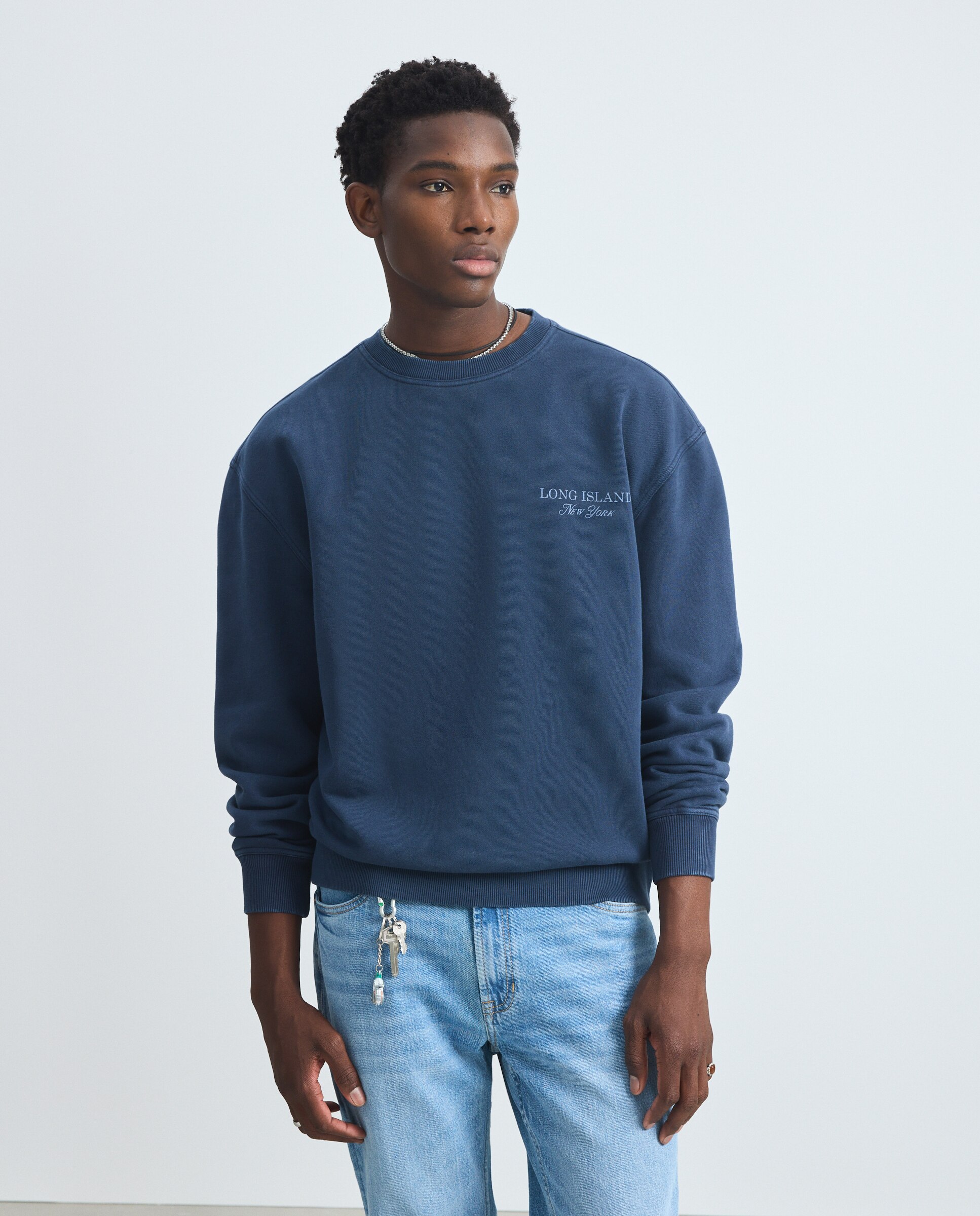 Sudadera de hombre cuello caja - Green Coast - Azul marino Azul marino-2