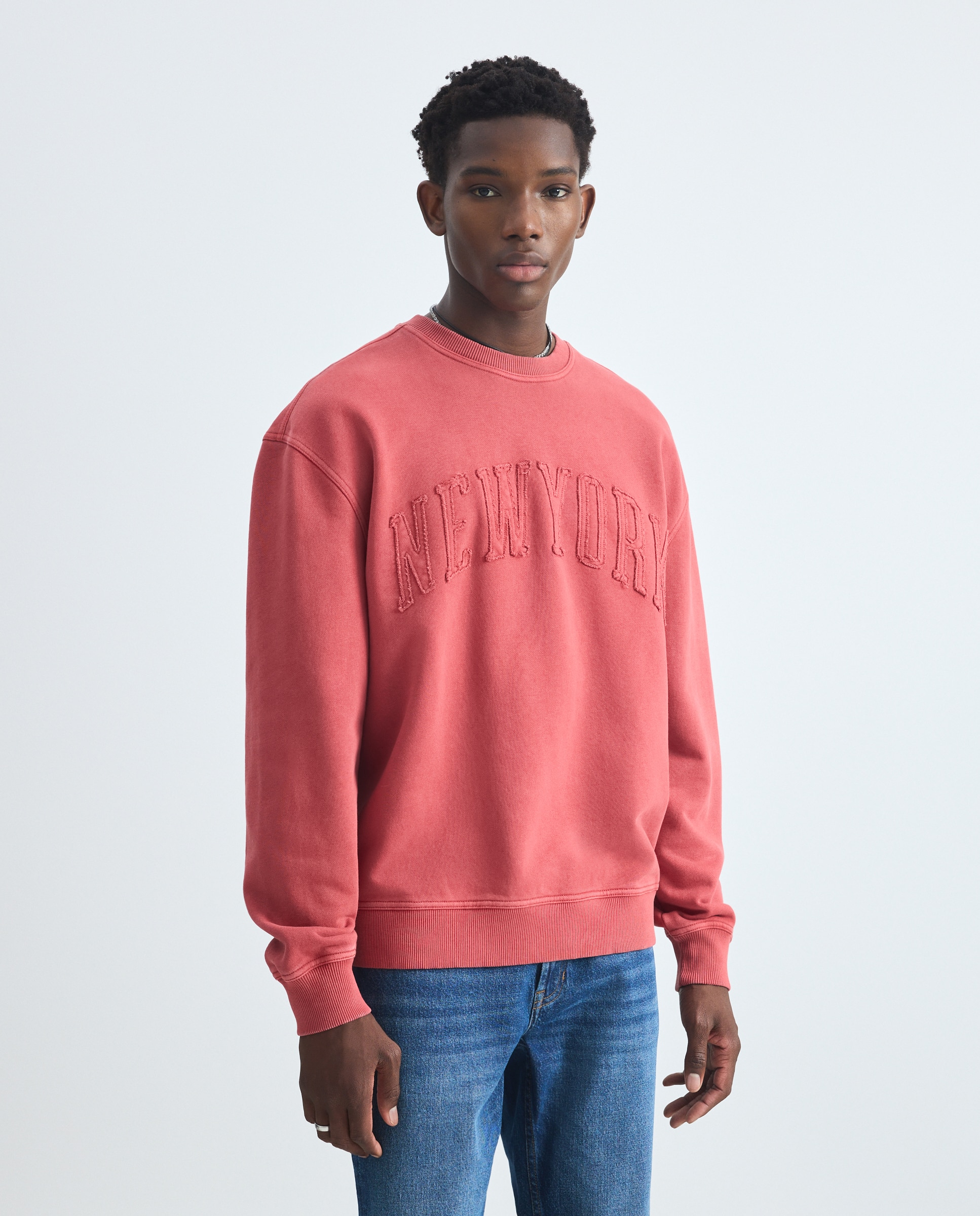 Sweatshirt com Decote Redondo 600 Vermelho-2