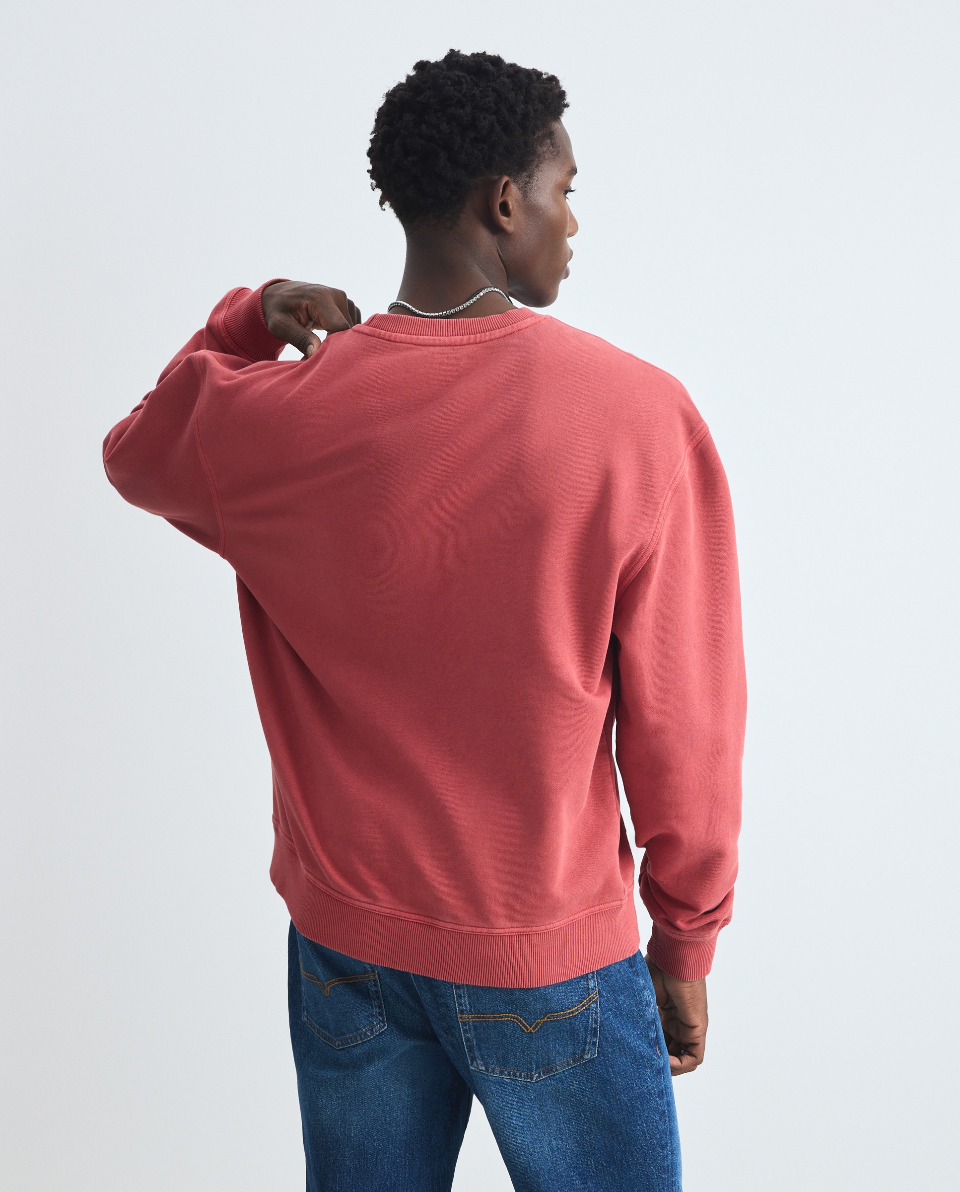 Sweatshirt com Decote Redondo 600 Vermelho-3