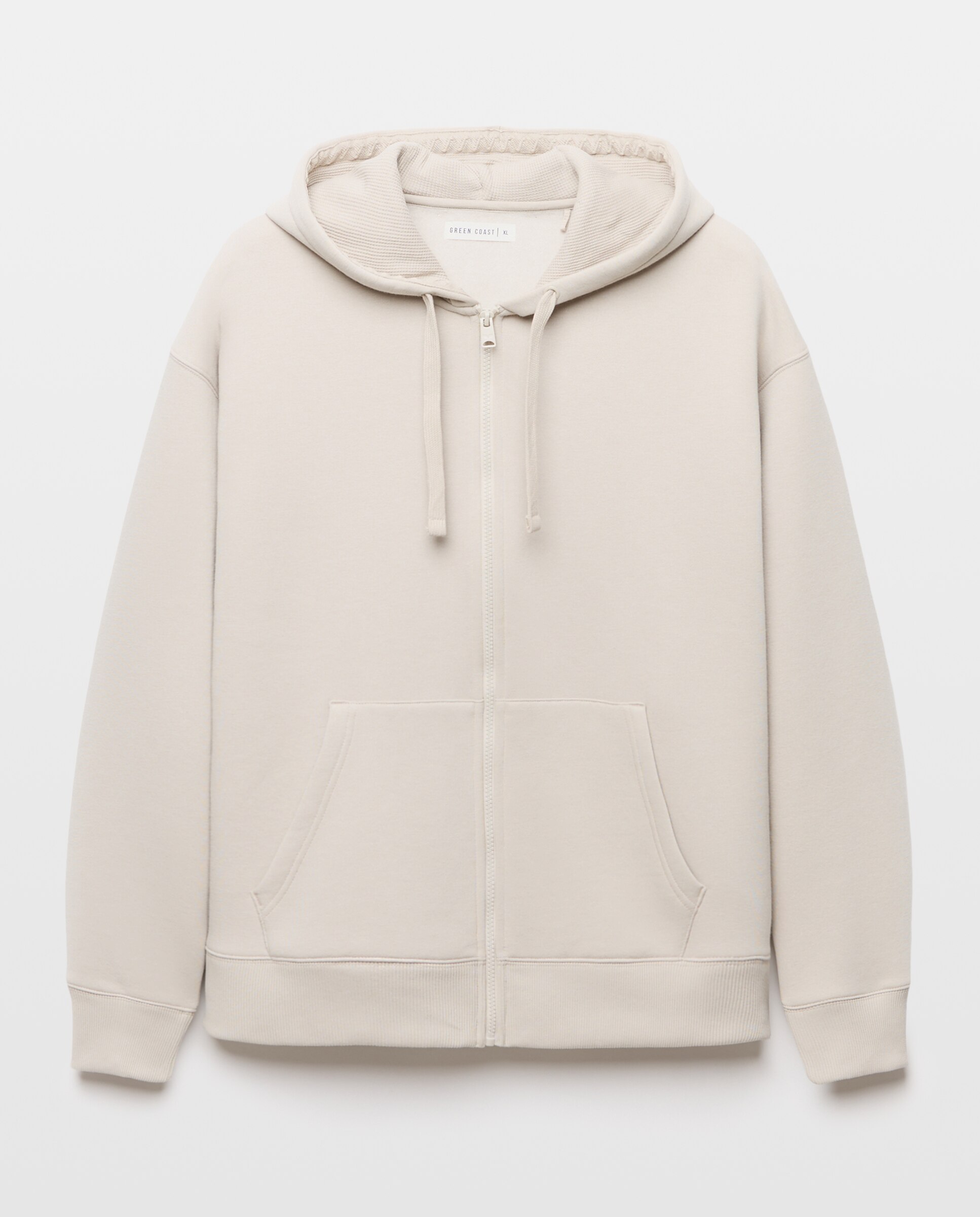 Sudadera abierta de hombre con capucha y cierre de cremallera - Green Coast - 850 Piedra 850 Piedra-4