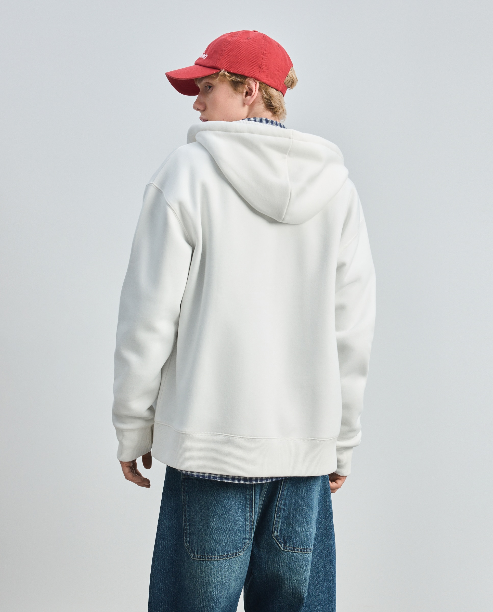 Sudadera abierta de hombre con capucha y cierre de cremallera - Green Coast - Blanco roto Blanco roto-3