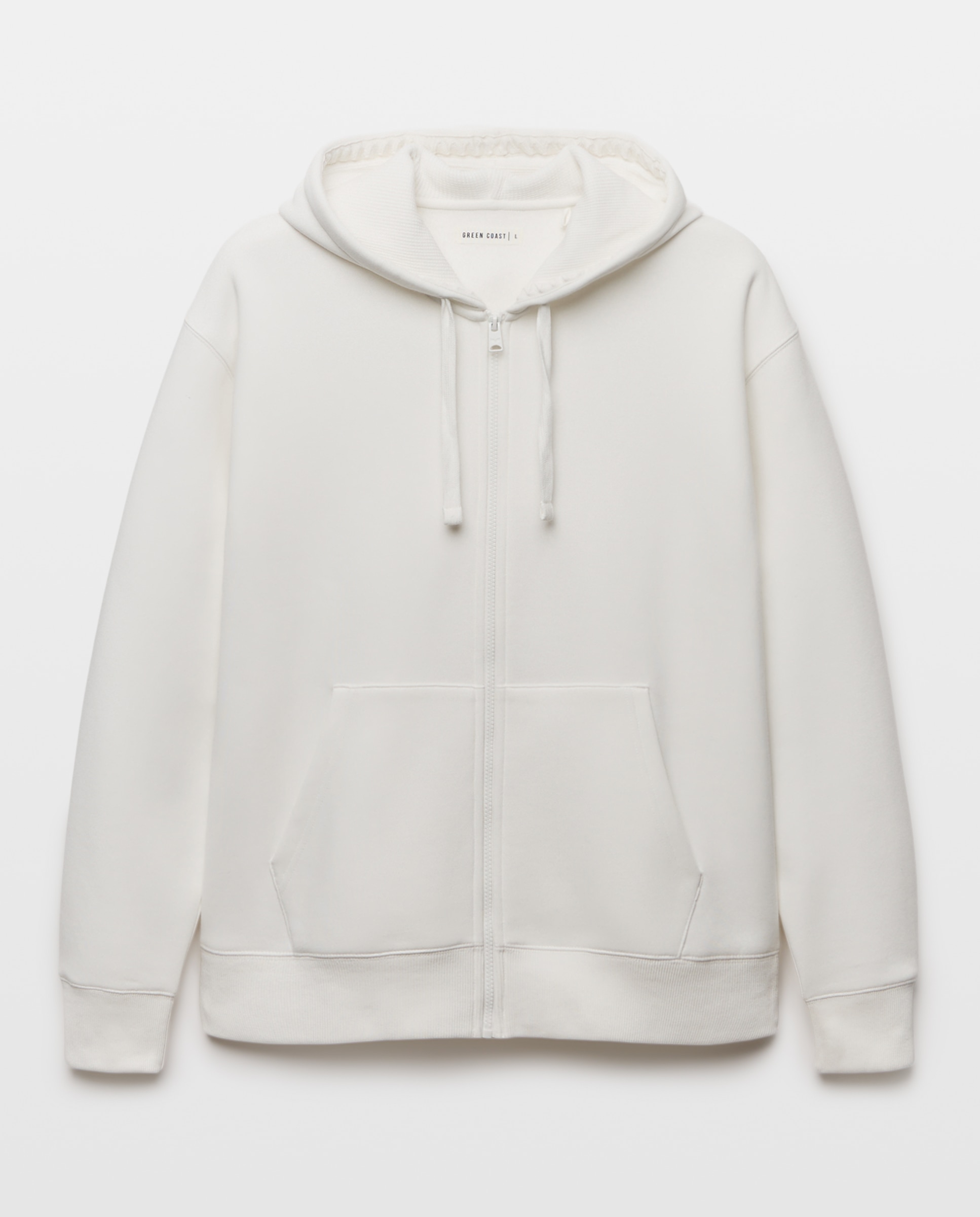 Sudadera abierta de hombre con capucha y cierre de cremallera - Green Coast - Blanco roto Blanco roto-4