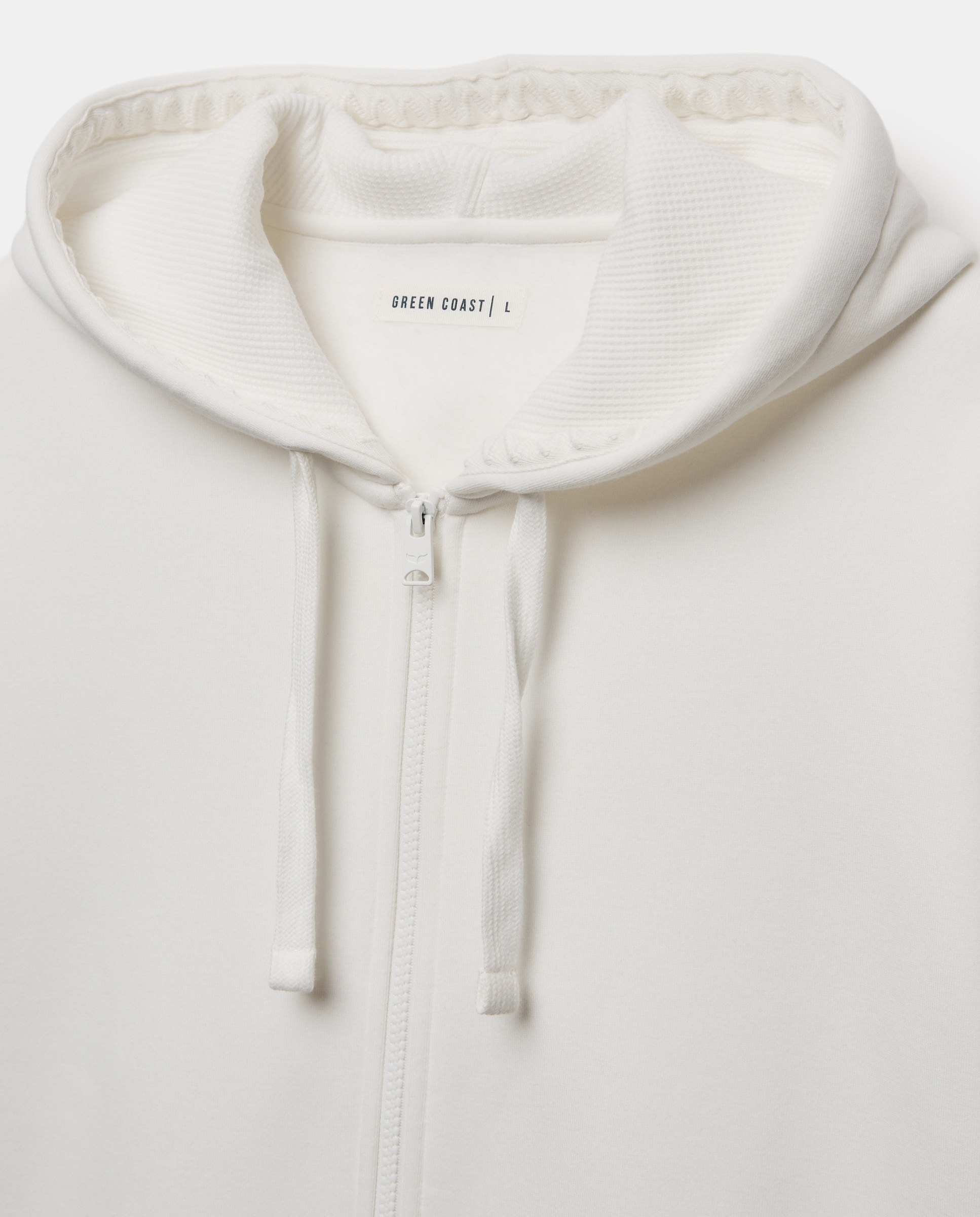 Sudadera abierta de hombre con capucha y cierre de cremallera - Green Coast - Blanco roto Blanco roto-5